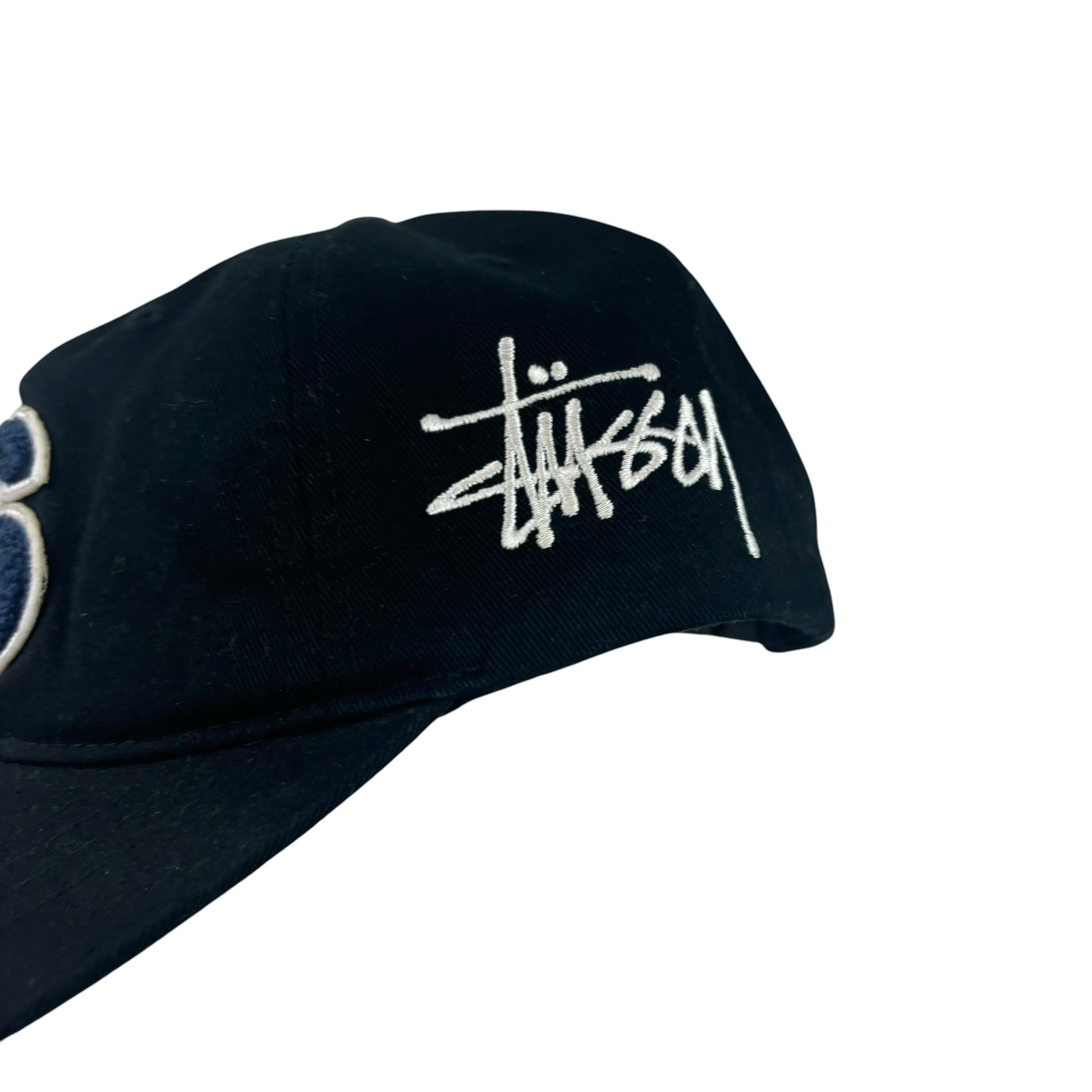 Stussy Chenille S Logo Low Pro SnapBack Hat Black