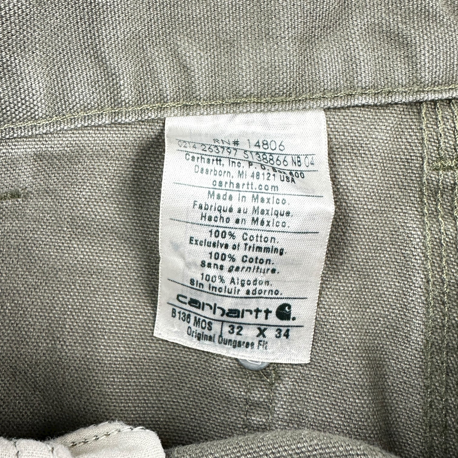 Vintage Carhartt Double Knee Cargos Olive Green