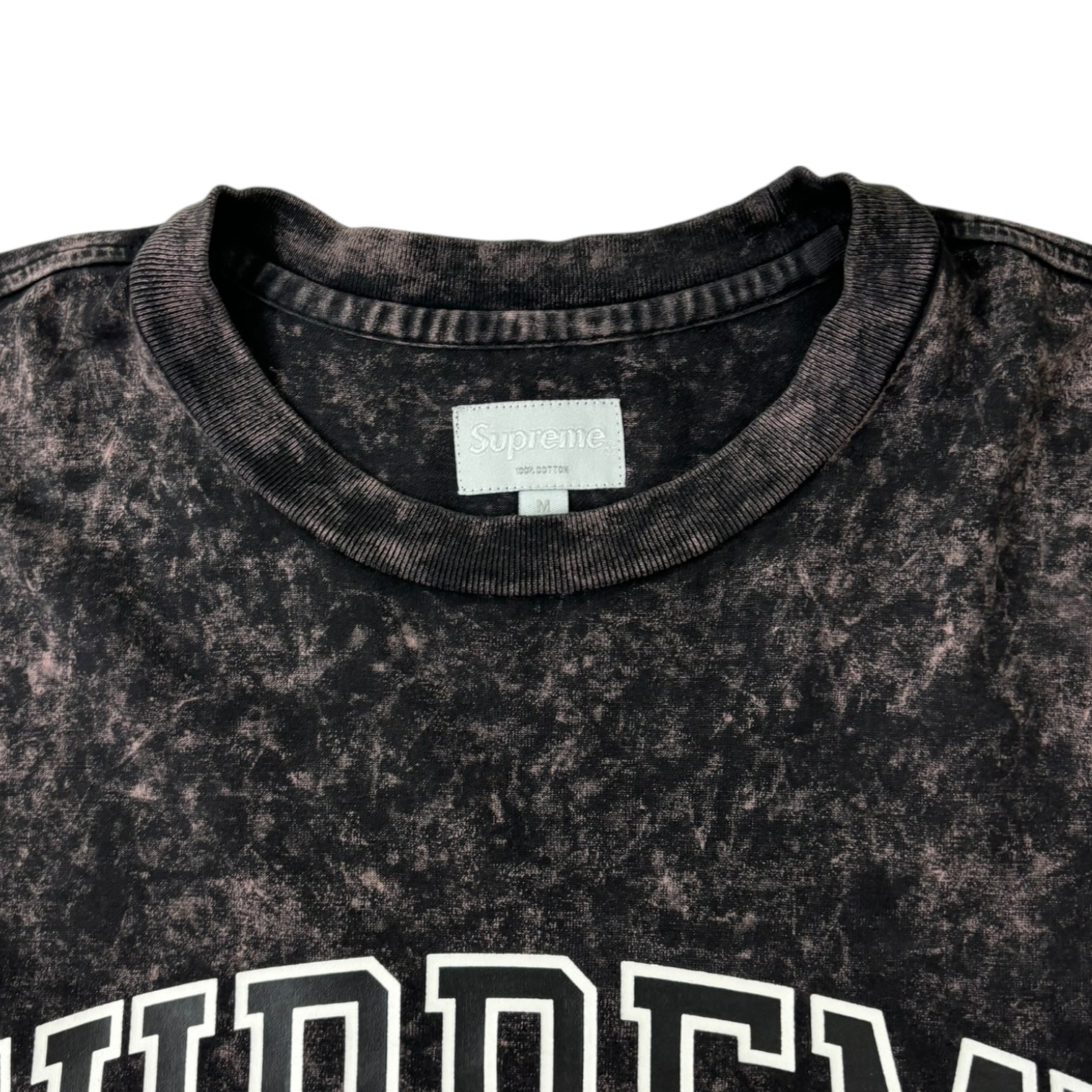 Supreme SS17 Acid Wash Arc Logo Long Sleeve T-Shirt Black
