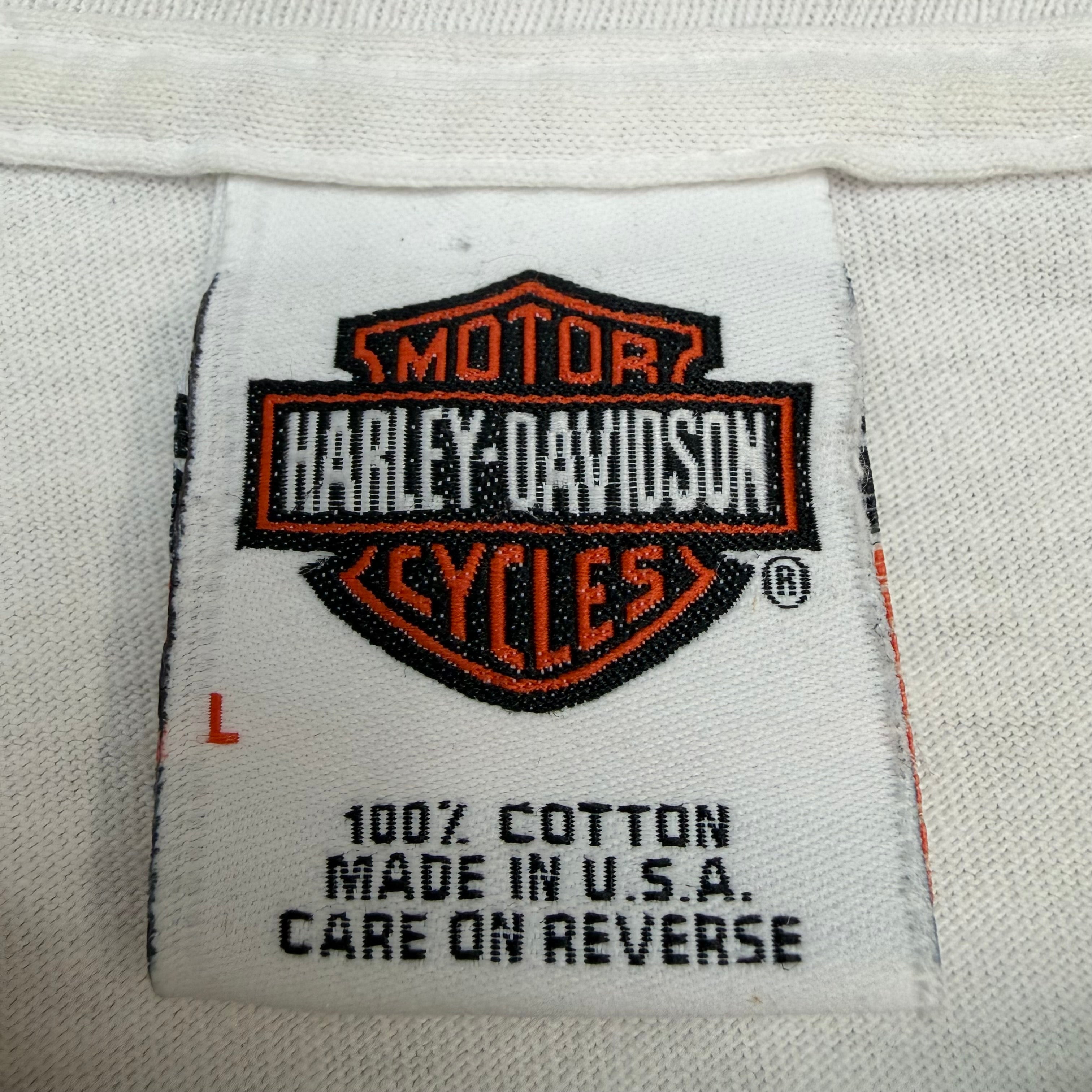 2002 Harley Davidson Fletchers Flame Longsleeve White