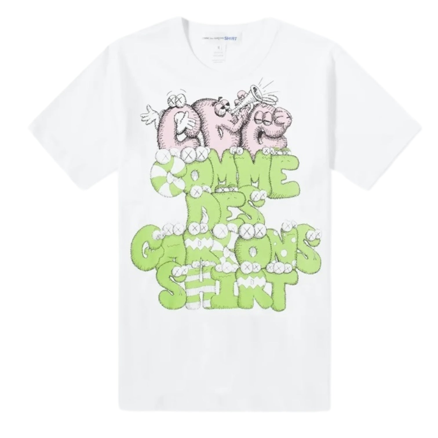 Comme Des Garçons SHIRT x Kaws Shirt - White/Green/Pink