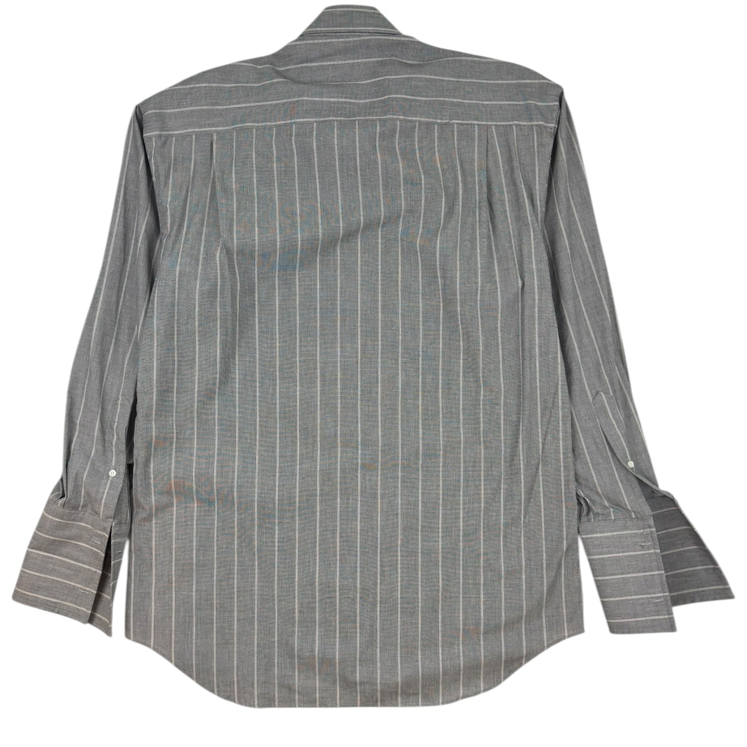 Christian Dior Striped Button-Up Dress Shirt Grey/White