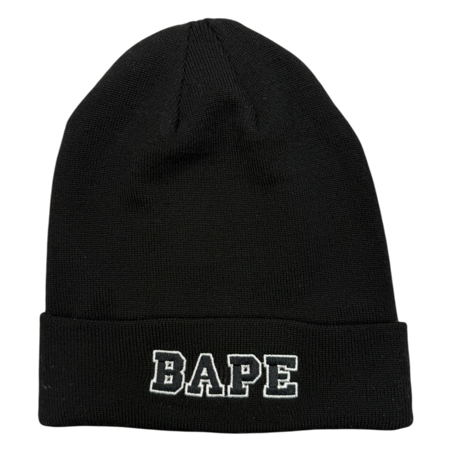 Bape Ape Head Point Knit Beanie Black