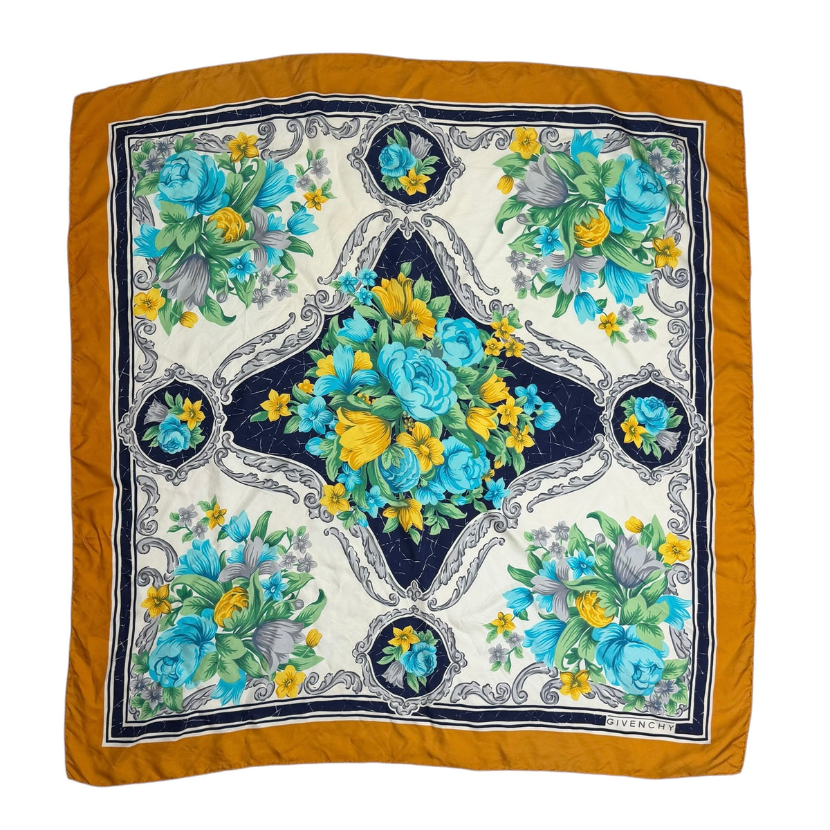 Vintage Givenchy Silk Scarf Yellow