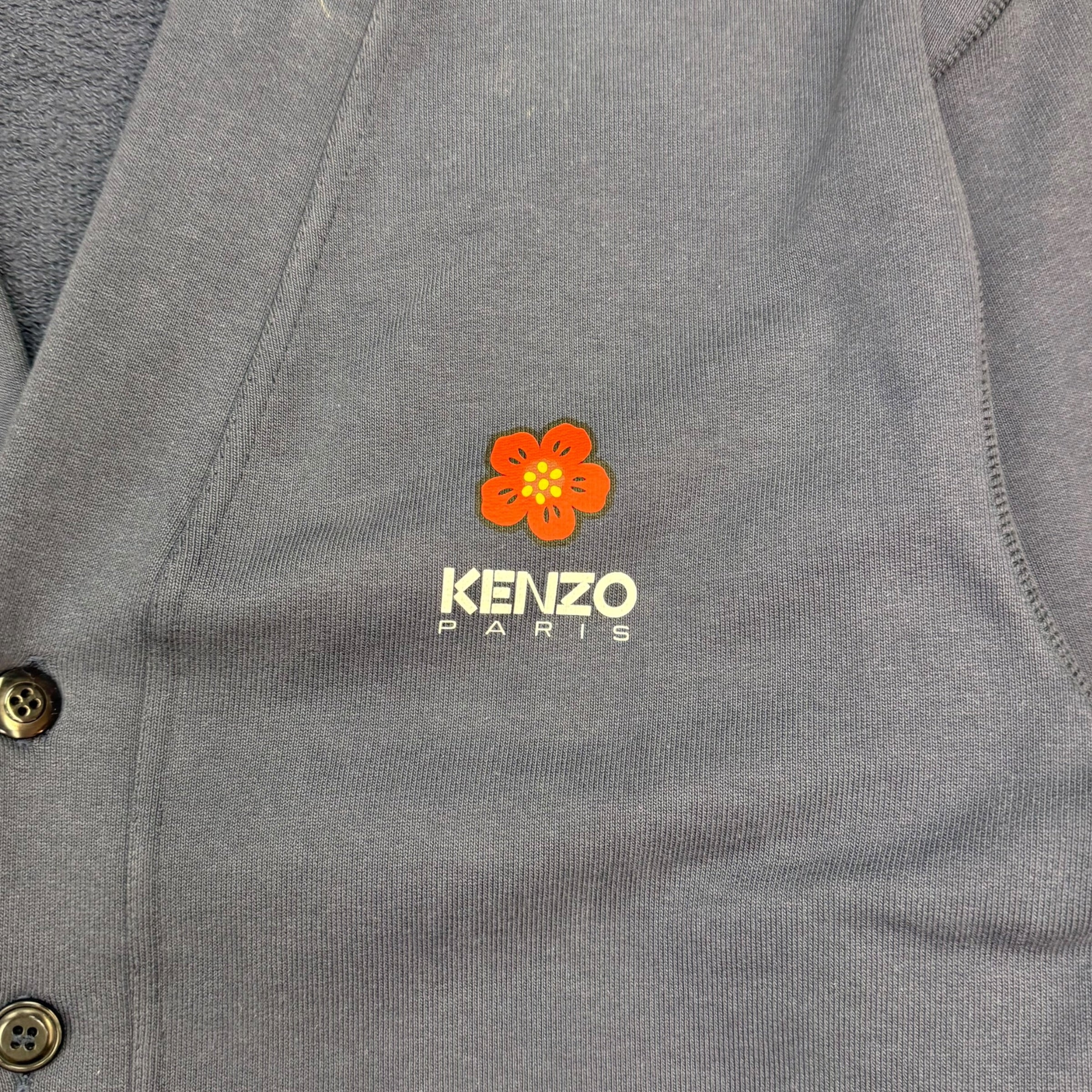 Kenzo Nigo Bloke Flower Cardigan Navy Blue