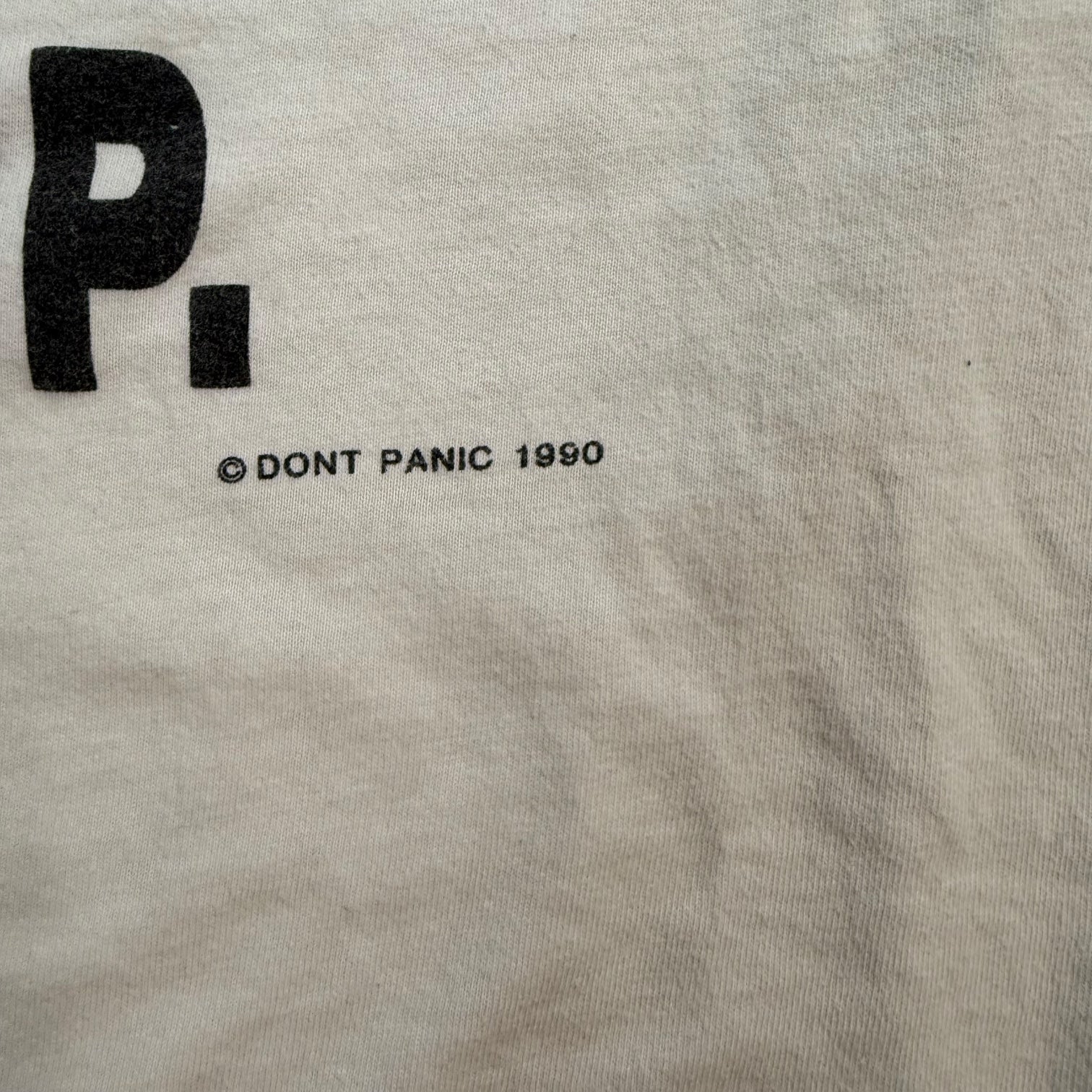 1990 Don’t Panic ‘I’ve Fallen And I Can’t Get Up’ Tee White