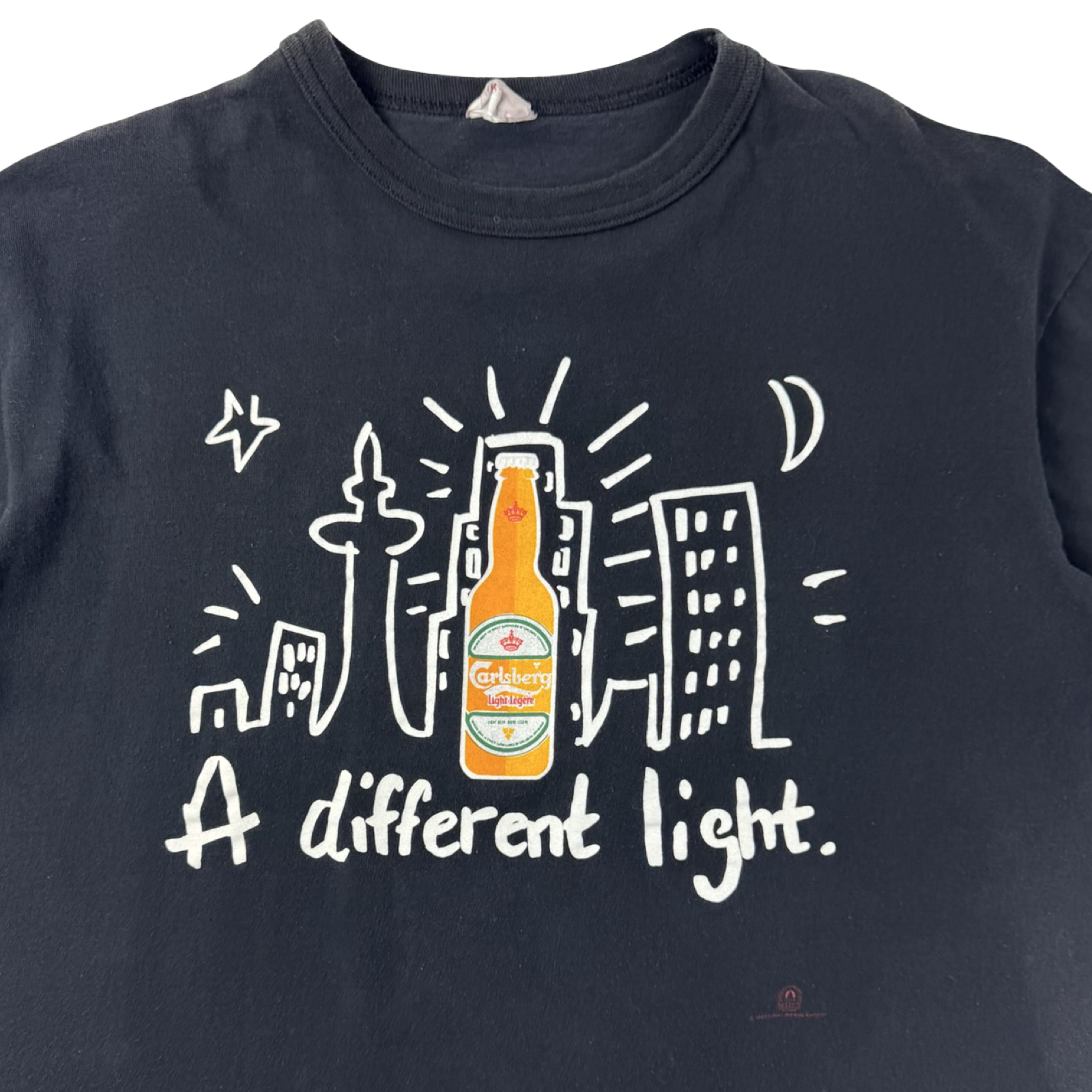 1990 Carlsberg Light “A Different Light” Beer Promo T-Shirt