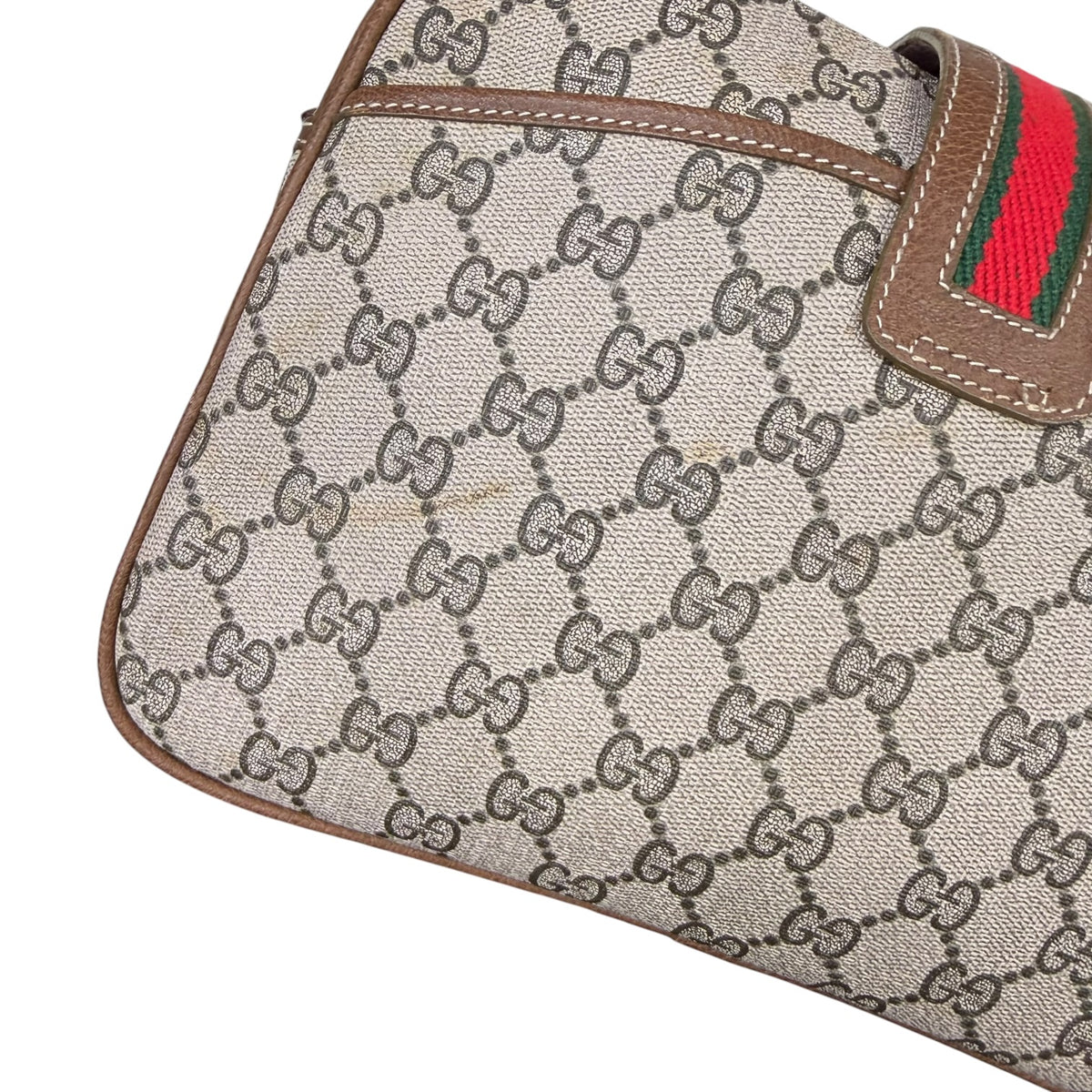 (W) Vintage Gucci GG Supreme Web Crossbody Bag