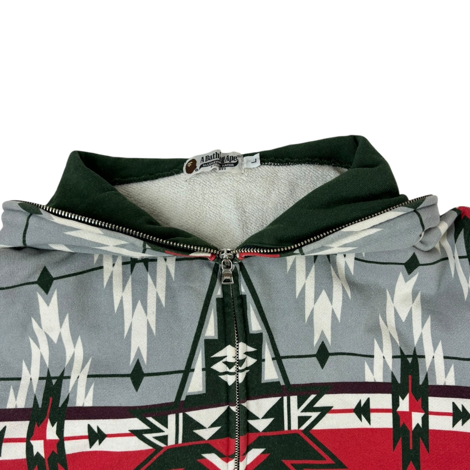 BAPE Aztec Full-Zip Hoodie Grey