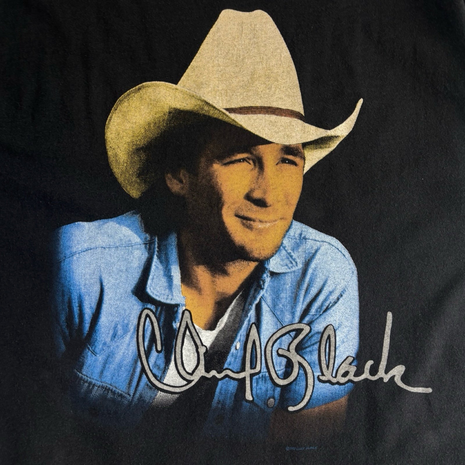 1996 Clint Black Portrait T-Shirt Black