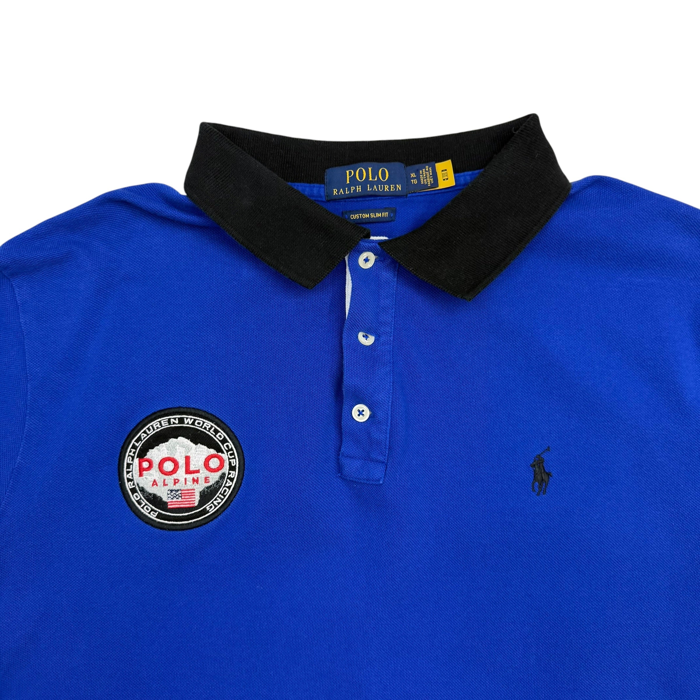 Vintage Polo Ralph Lauren World Cup Racing Button Up Blue