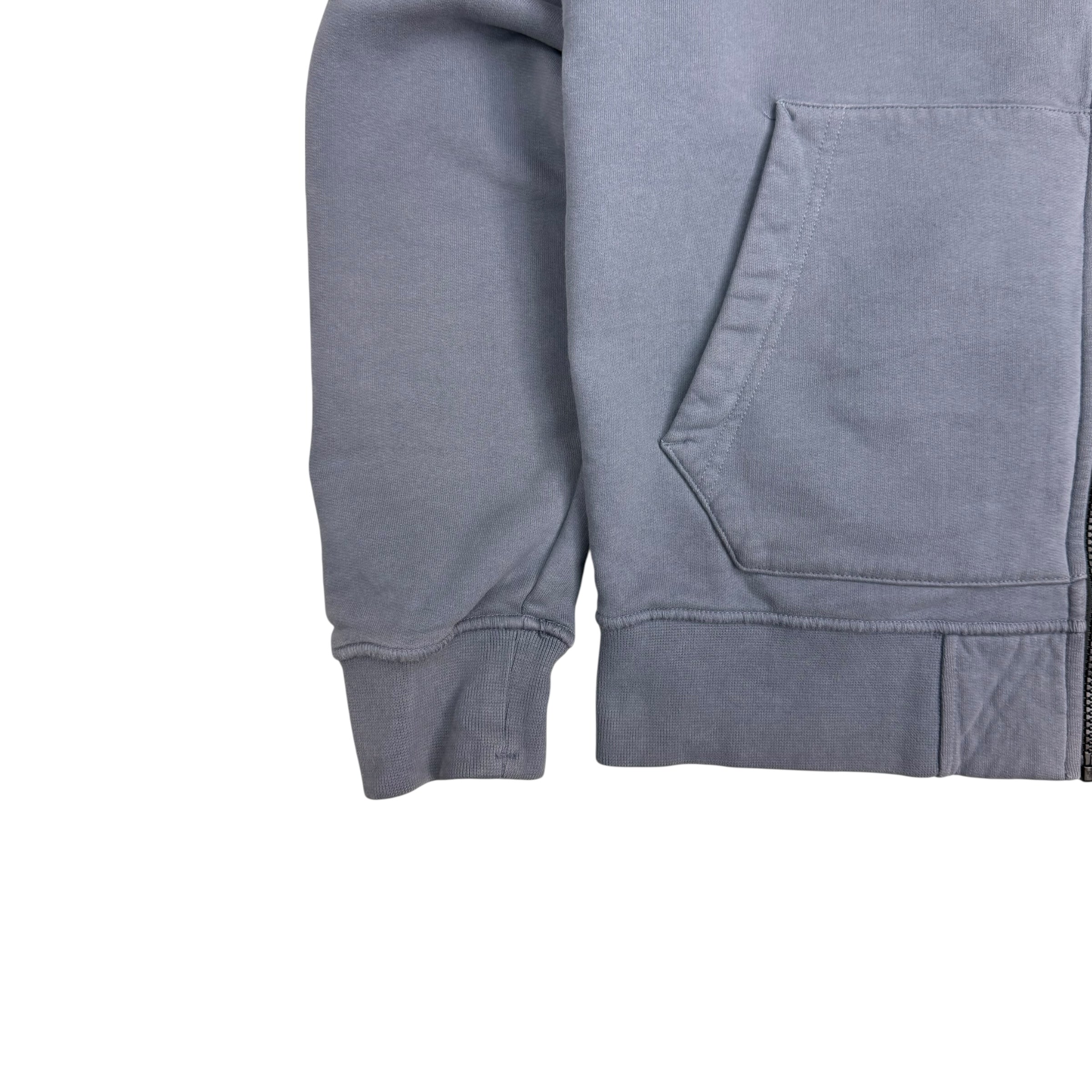Stone Island French Terry Zip Up Hoodie Pale Blue