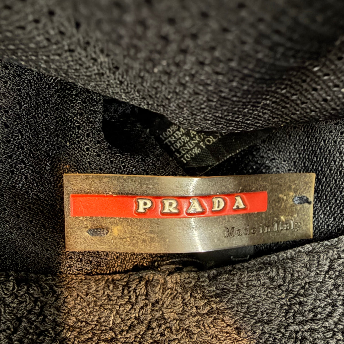 Vintage Prada Nylon Bucket Hat Navy
