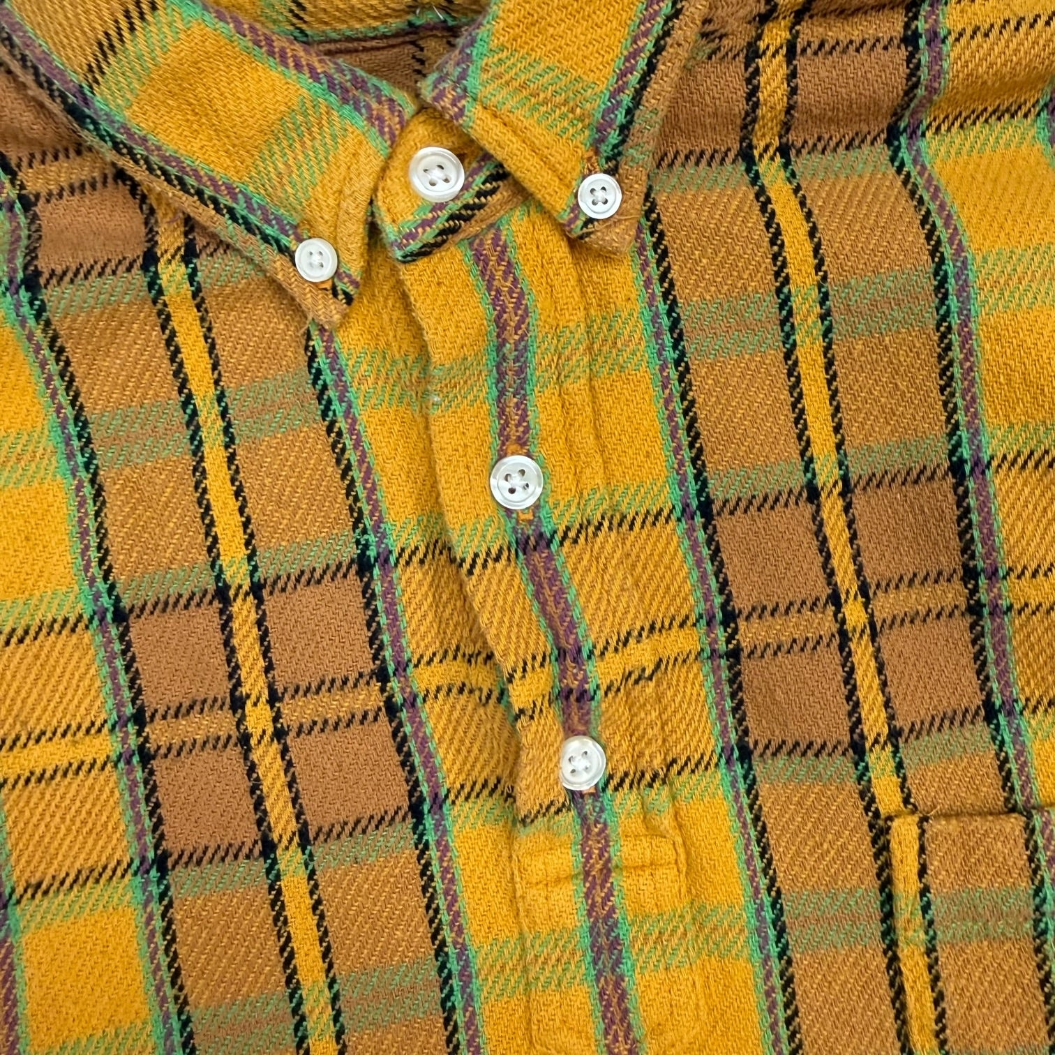 Supreme Pullover Plaid Flannel Shirt Gold