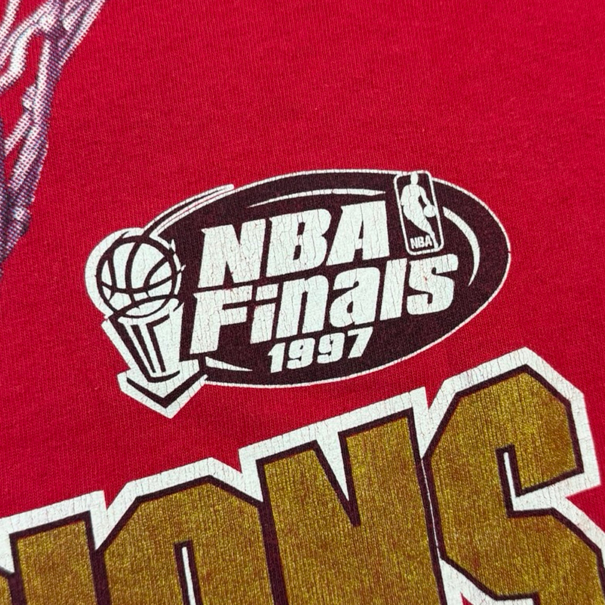 1997  Champions Chicago Bulls NBA Finals T-Shirt Red