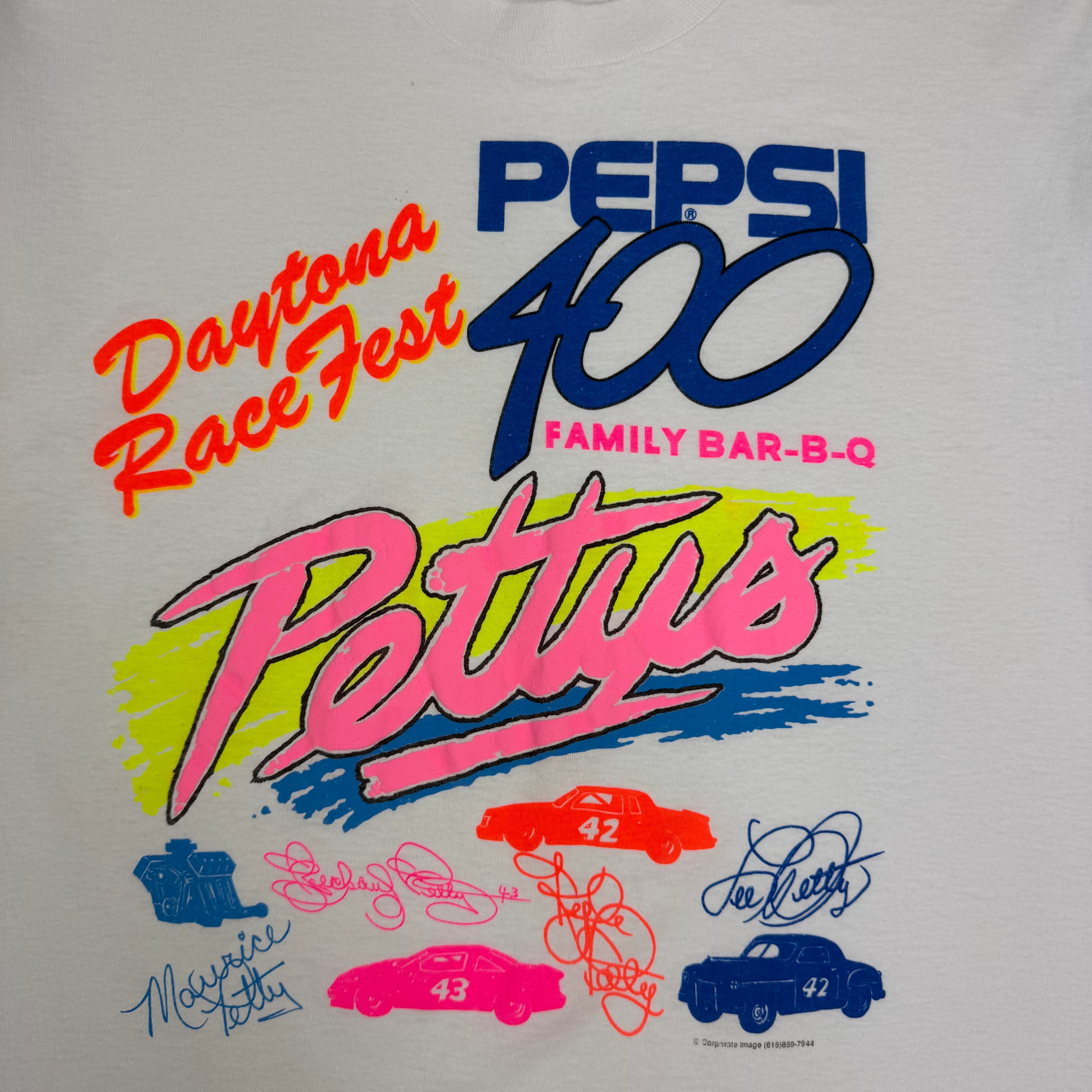Vintage Pepsi 400 Daytona Family Bar-B-Q Tee White