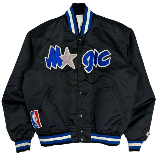 Vintage Starter Orlando Magic Embroidered Satin Bomber Jacket Black