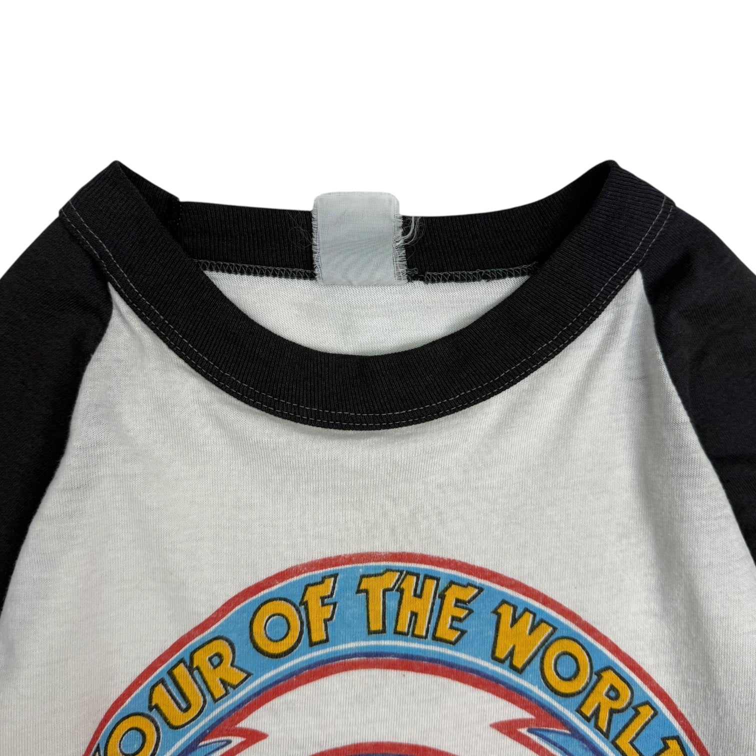 1984 Van Halen Tour Of The World Raglan Tee White/Black