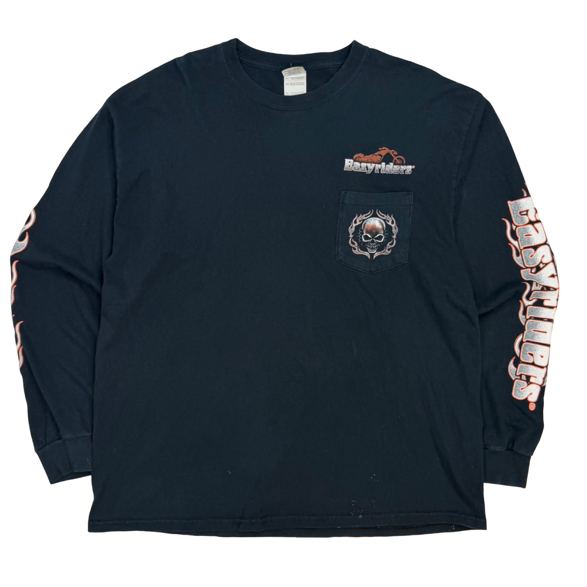 Vintage Easyriders Flaming Skull Longsleeve Black
