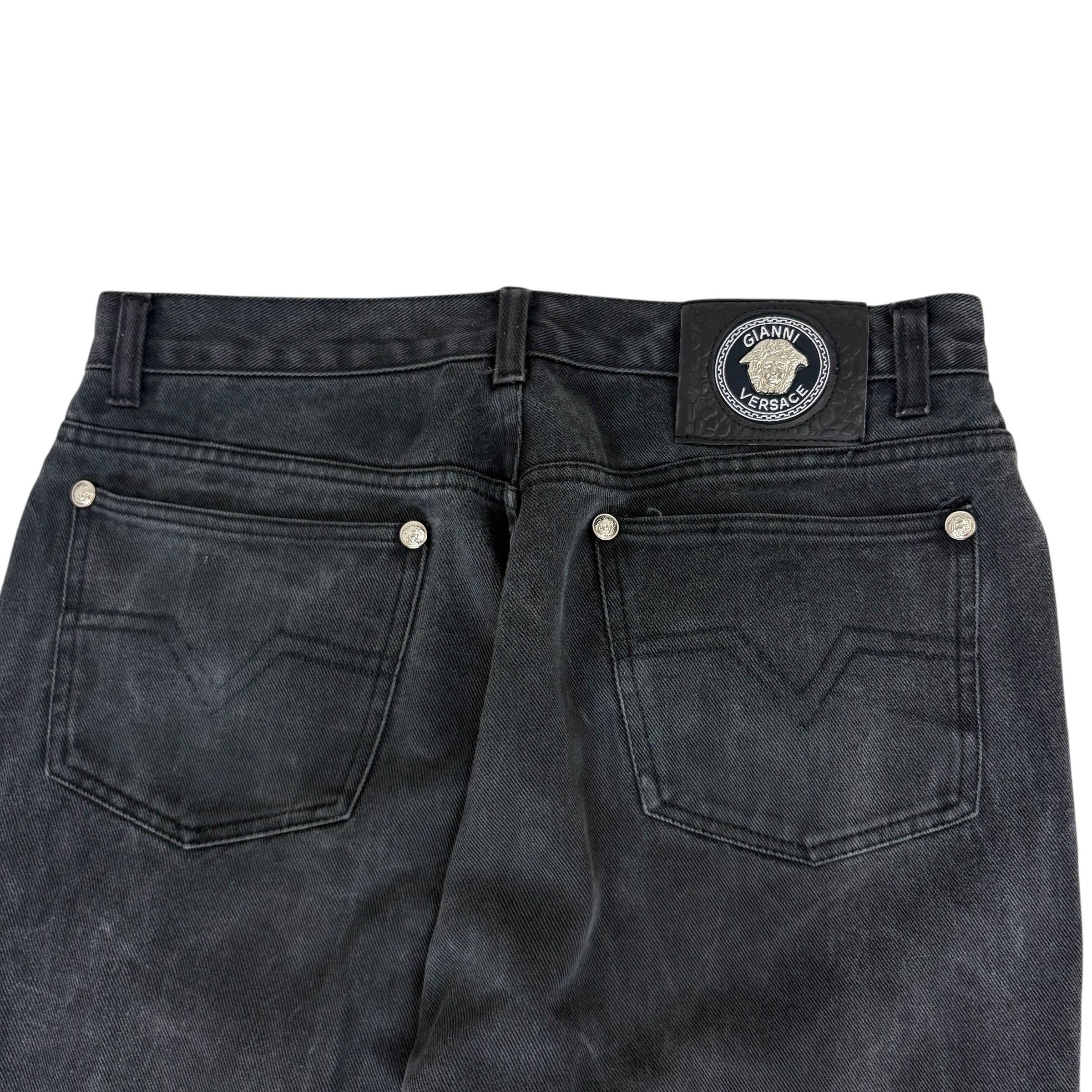 Vintage Versace Straight-Leg Jeans Black