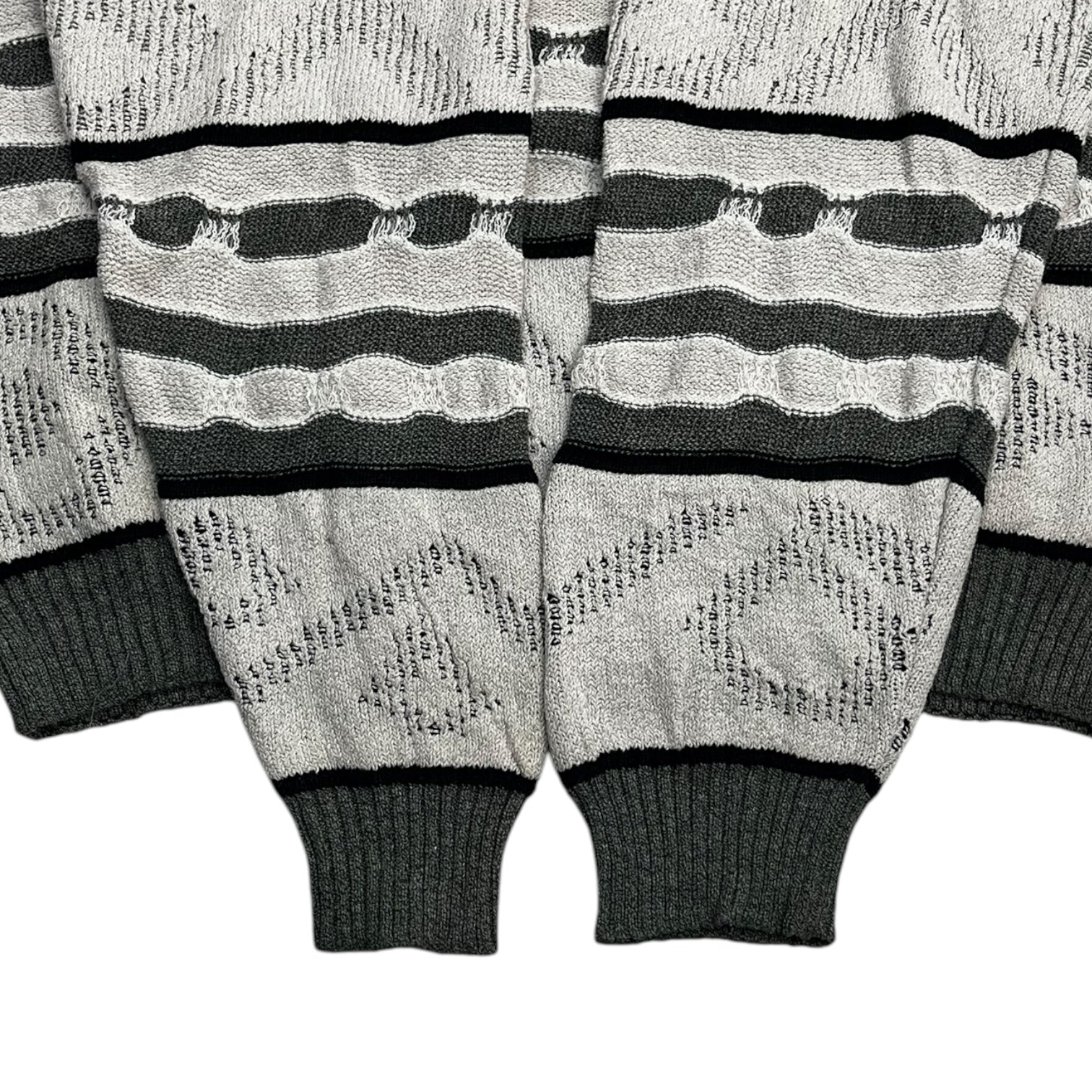 Vintage Horizontal Patterned 3D Knit Grey