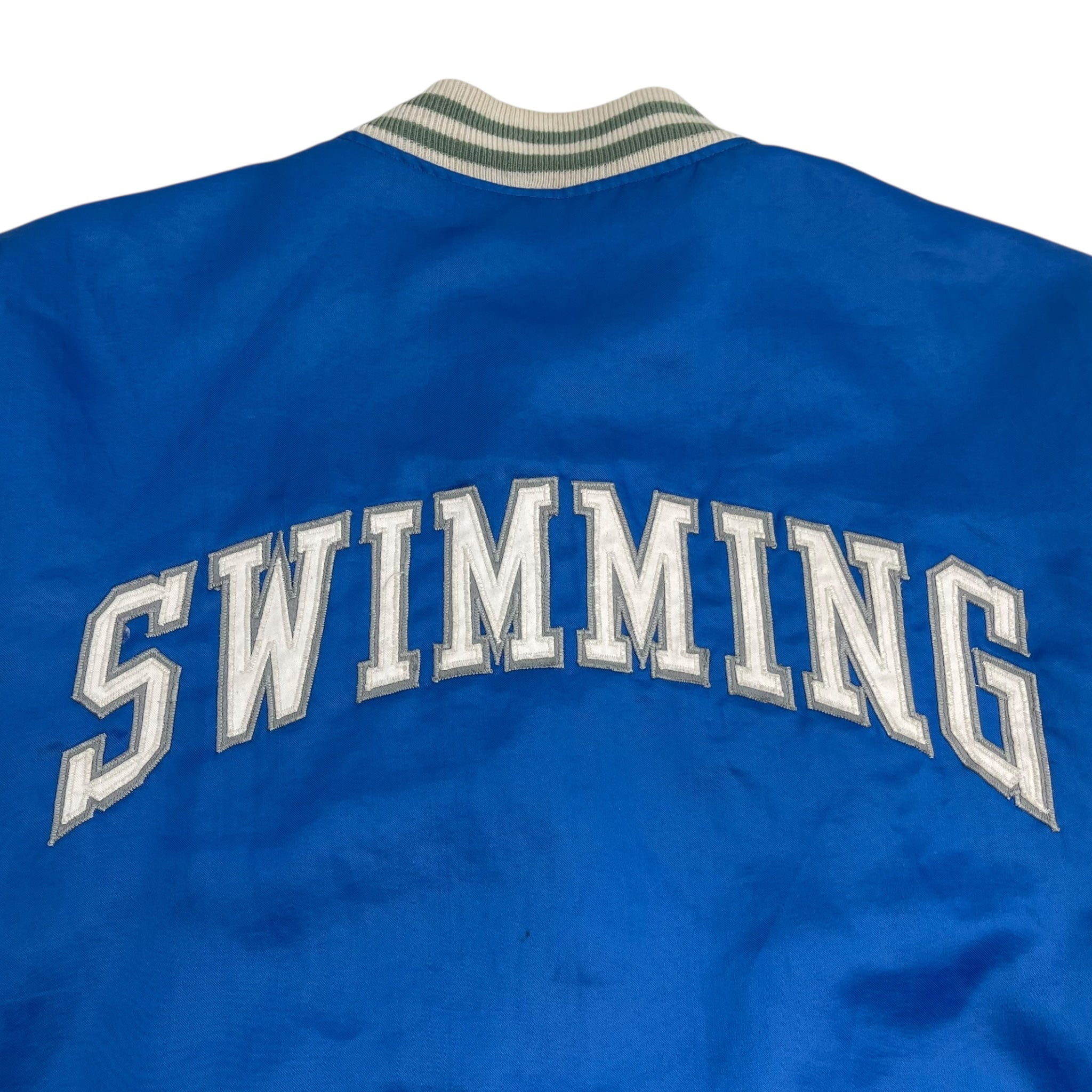 Vintage SSC Swimming Satin Varsity Jacket Blue