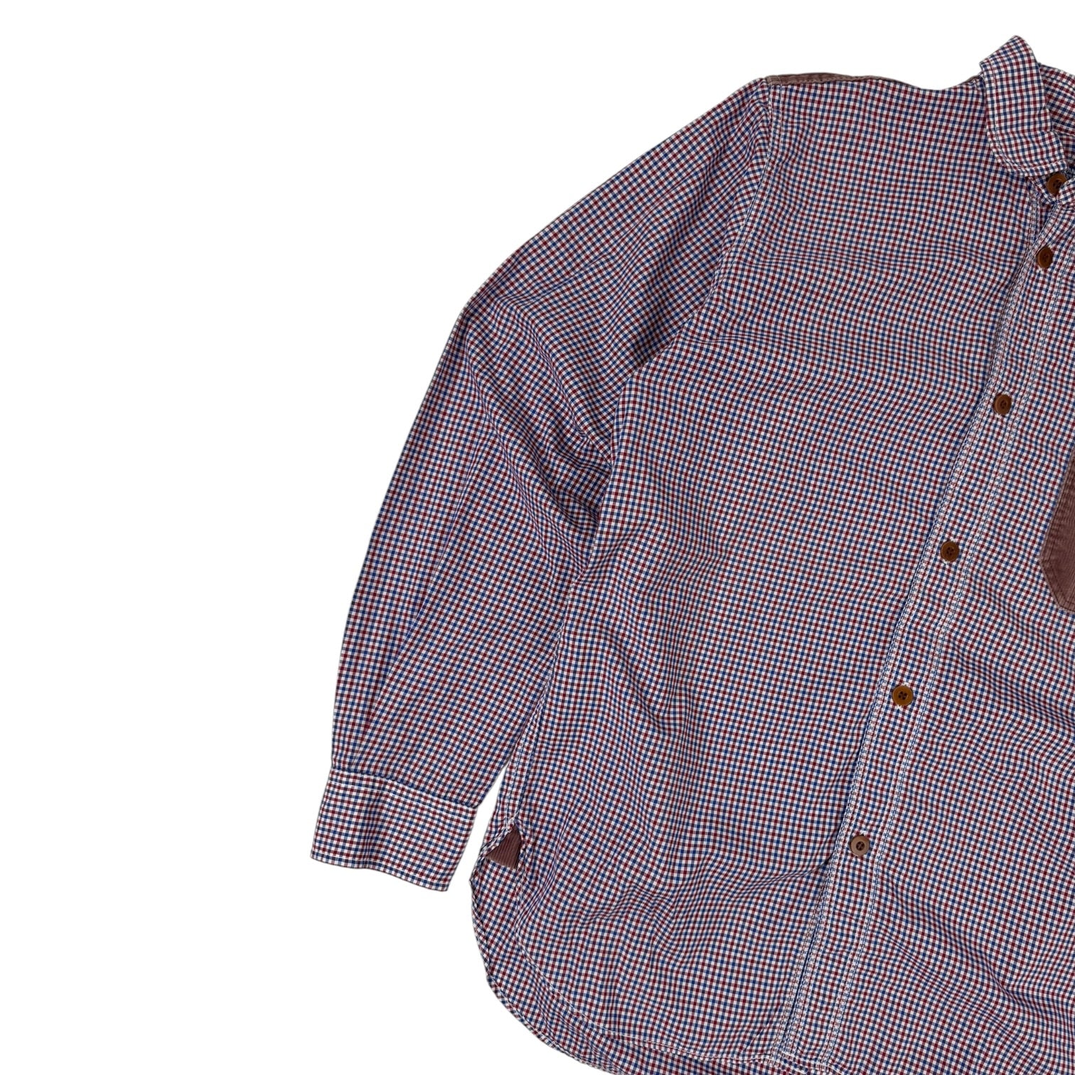 Comme des Garçons Junya Watanabe Man Corduroy-Trim Gingham Button-Up Red/White