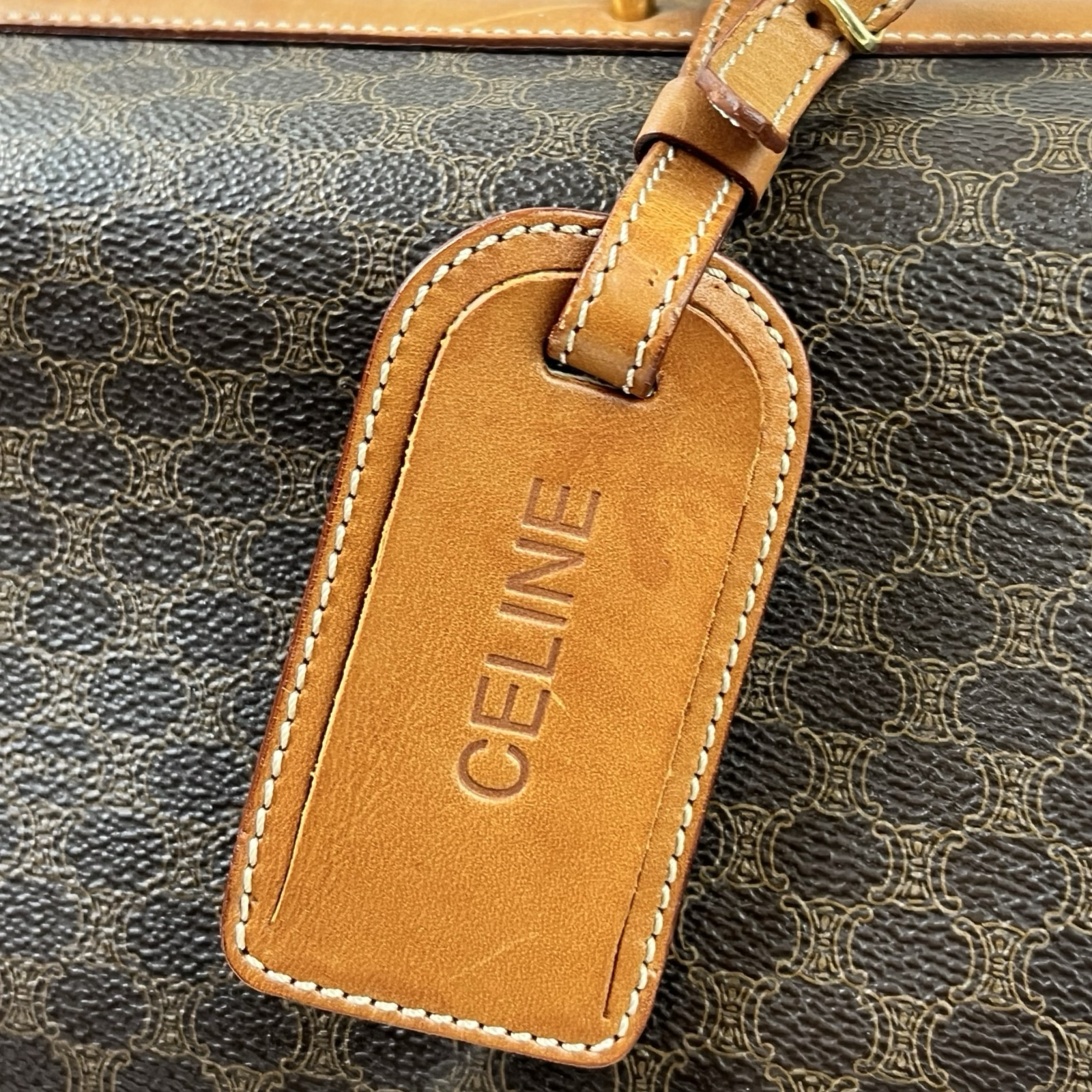 Vintage Celine Macadam Coated Canvas Travel Duffle Bag