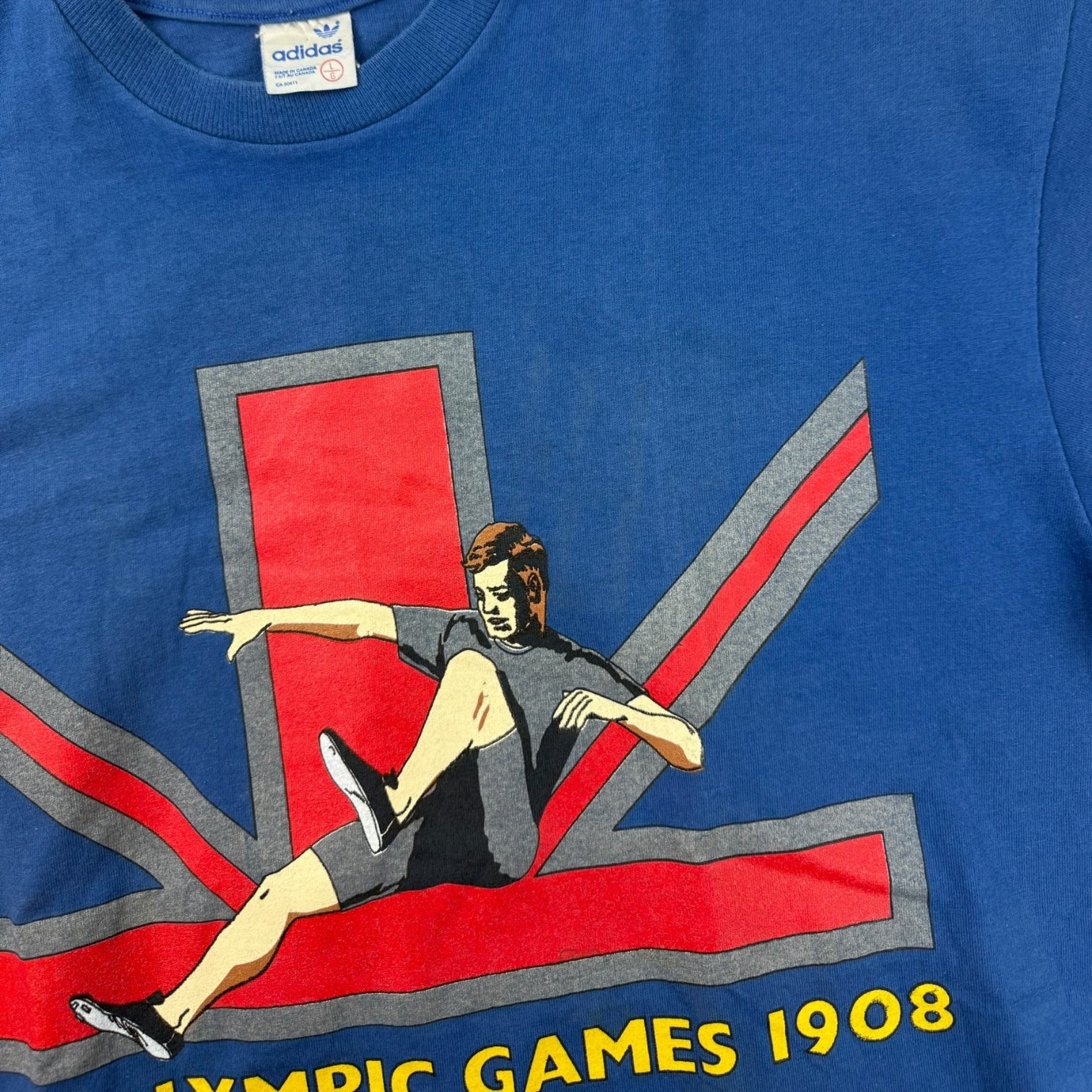 Vintage Adidas 1908 London Olympics T-Shirt Blue