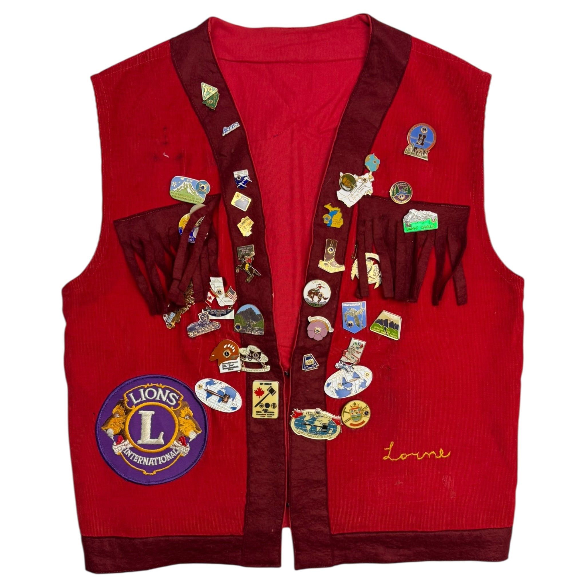 Vintage 60s/70s Bearspaw Alberta lLions Club Pinned Vest