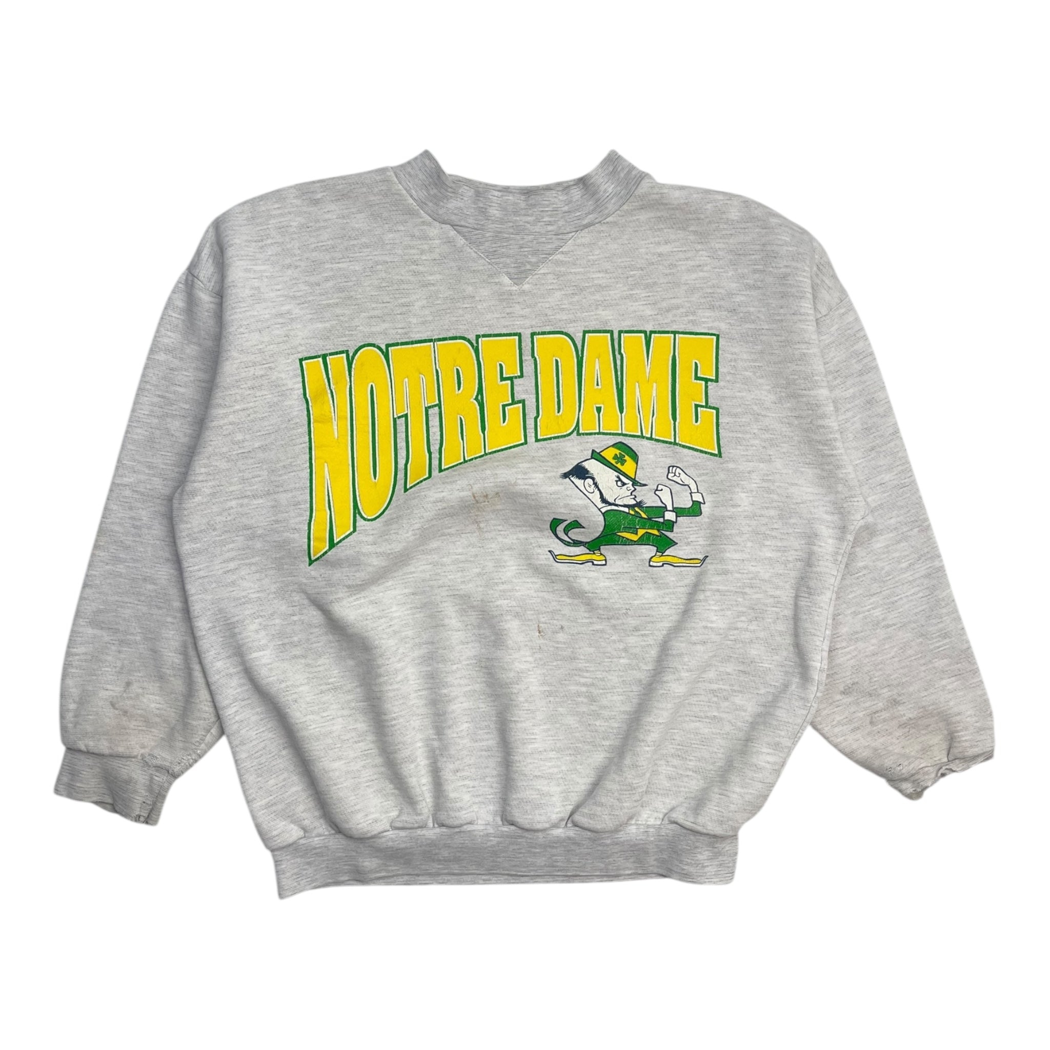 Vintage Notre Dame Fighting Irish Crewneck Sweatshirt Light Oatmeal