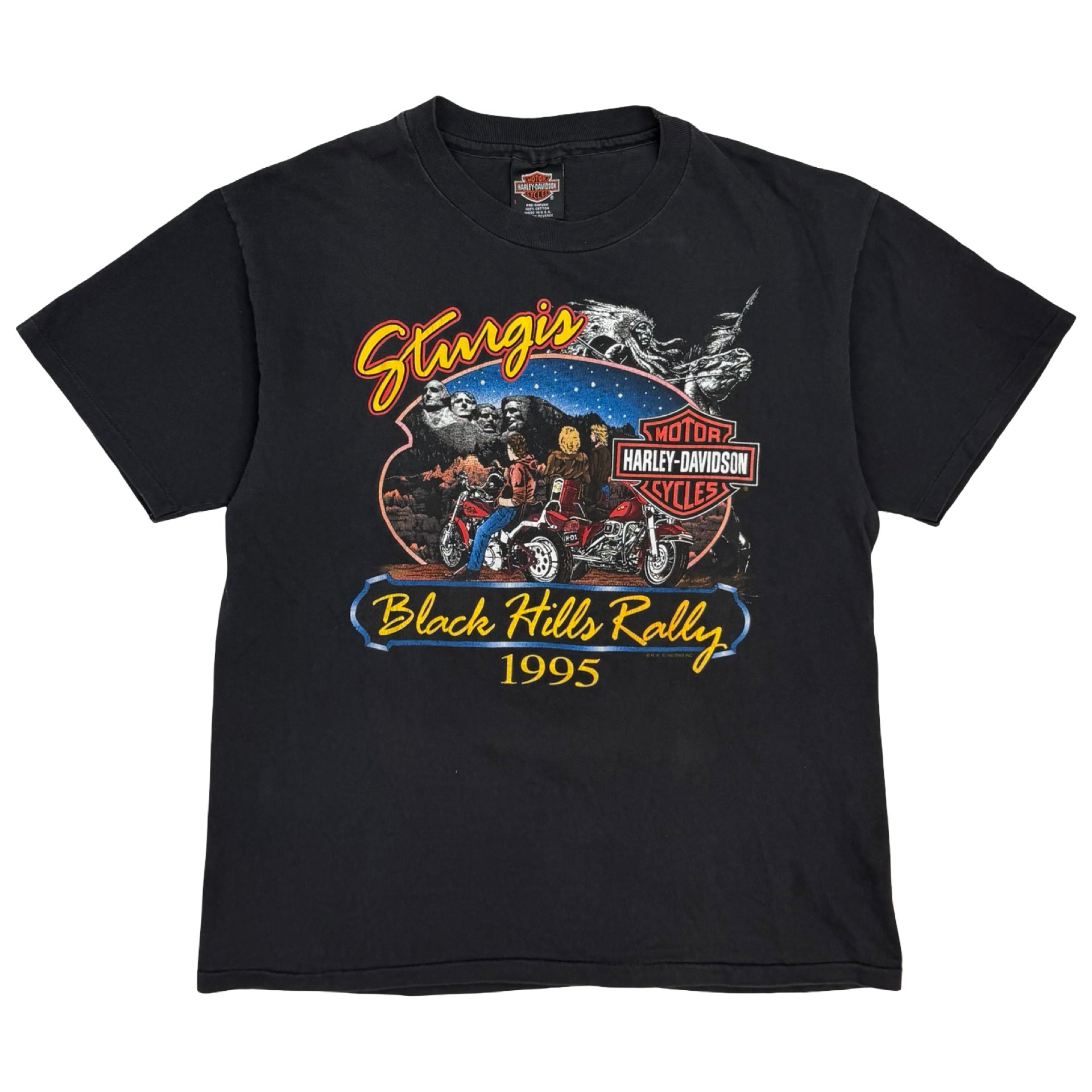 1995 Harley Davidson Sturgis Black Hills Rally Tee Black