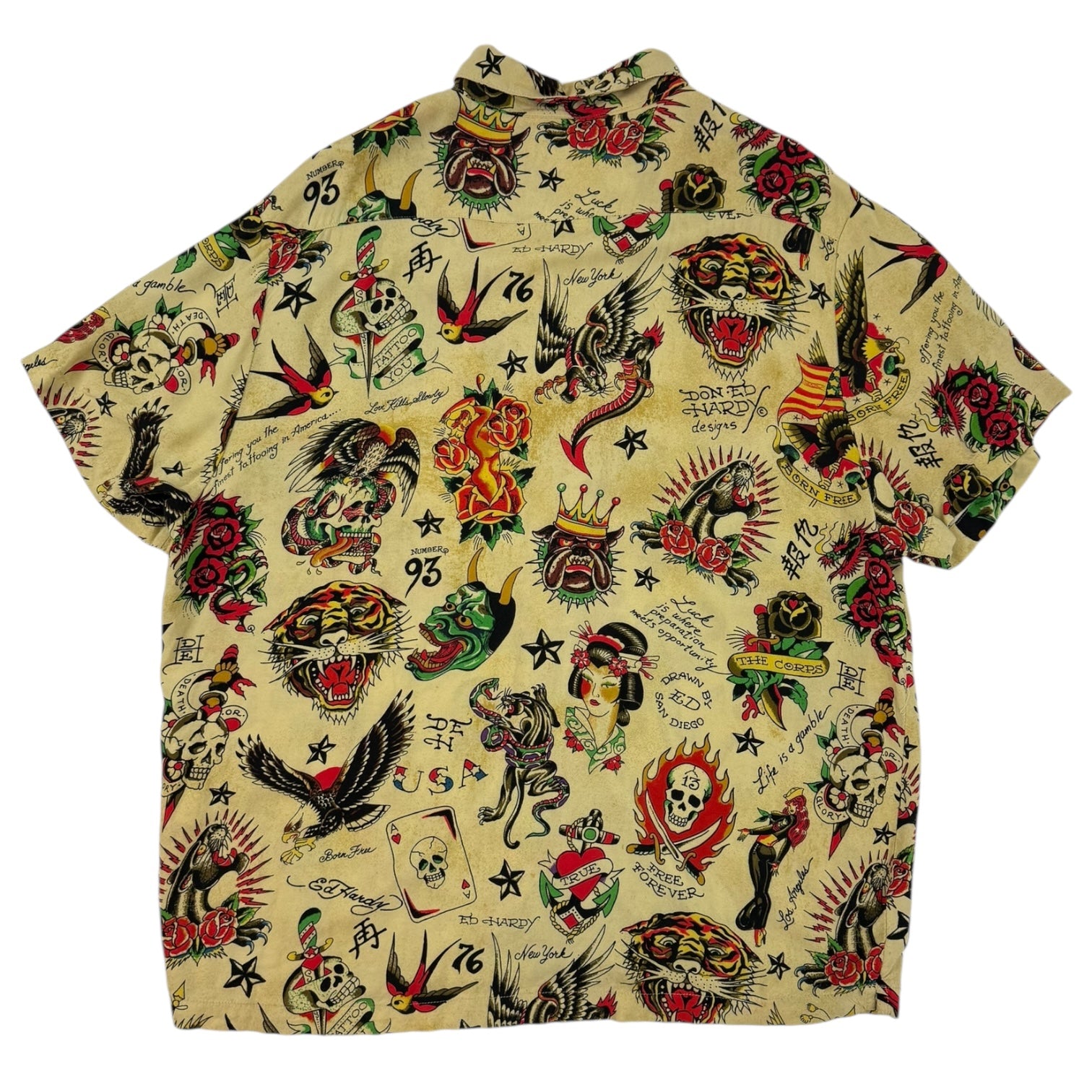 Ed Hardy All Over Print Button Up Shirt