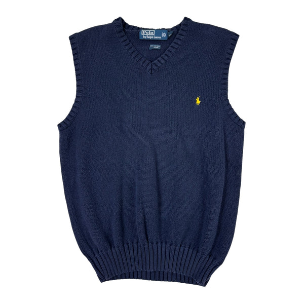 Vintage Polo Ralph Knit Cotton Sweater Vest Navy