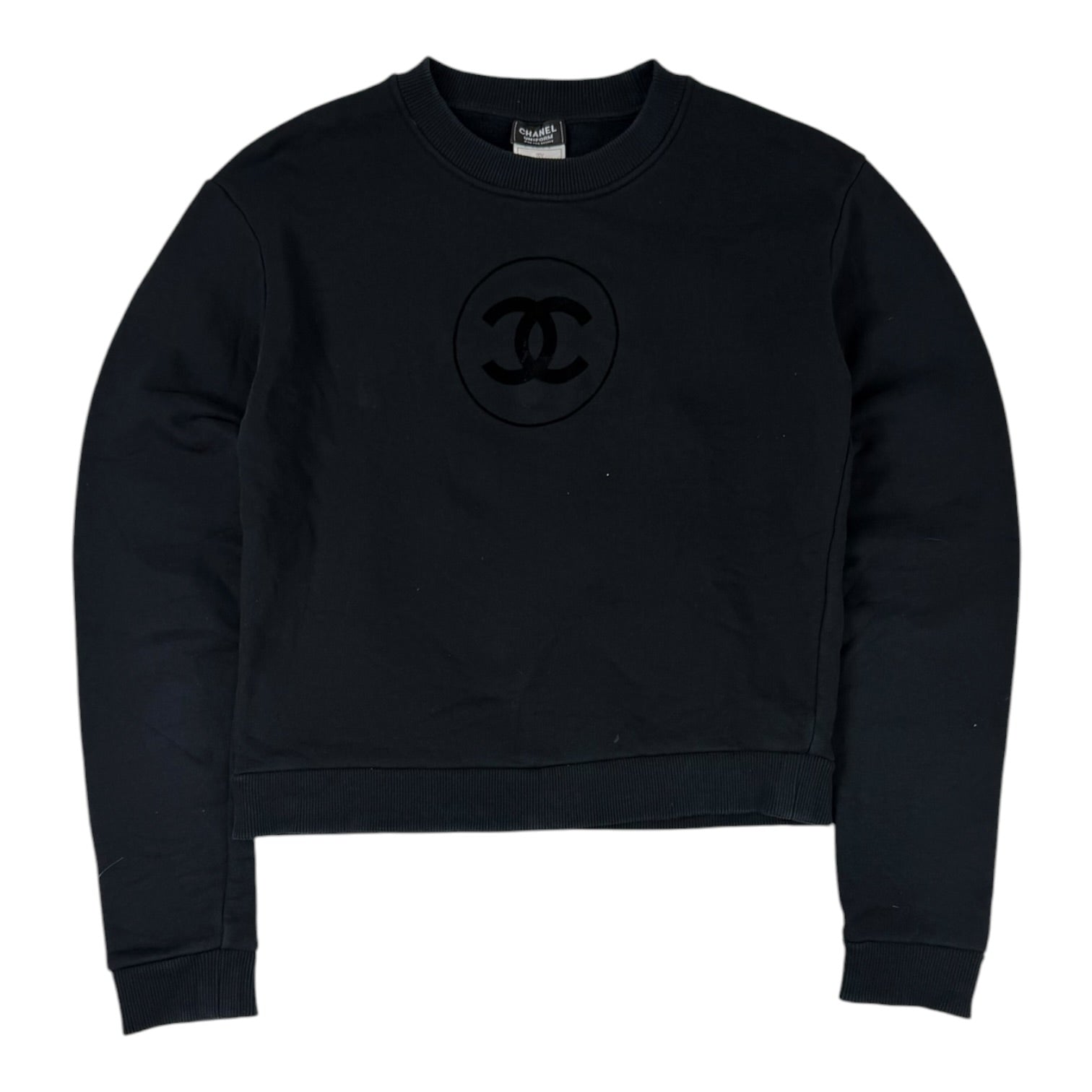 Vintage Chanel CC Logo Crewneck Black
