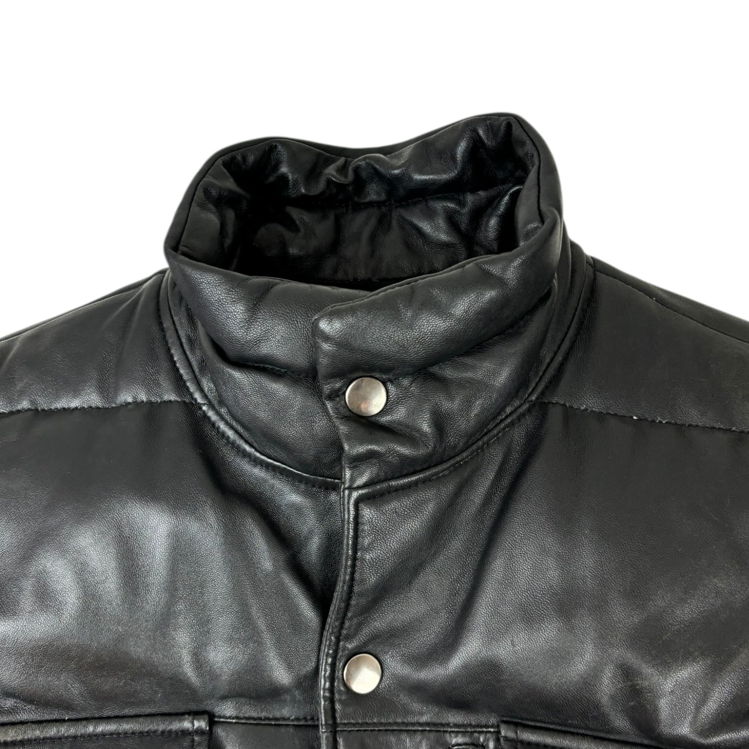 Stussy Leather Down Puffer Jacket Black