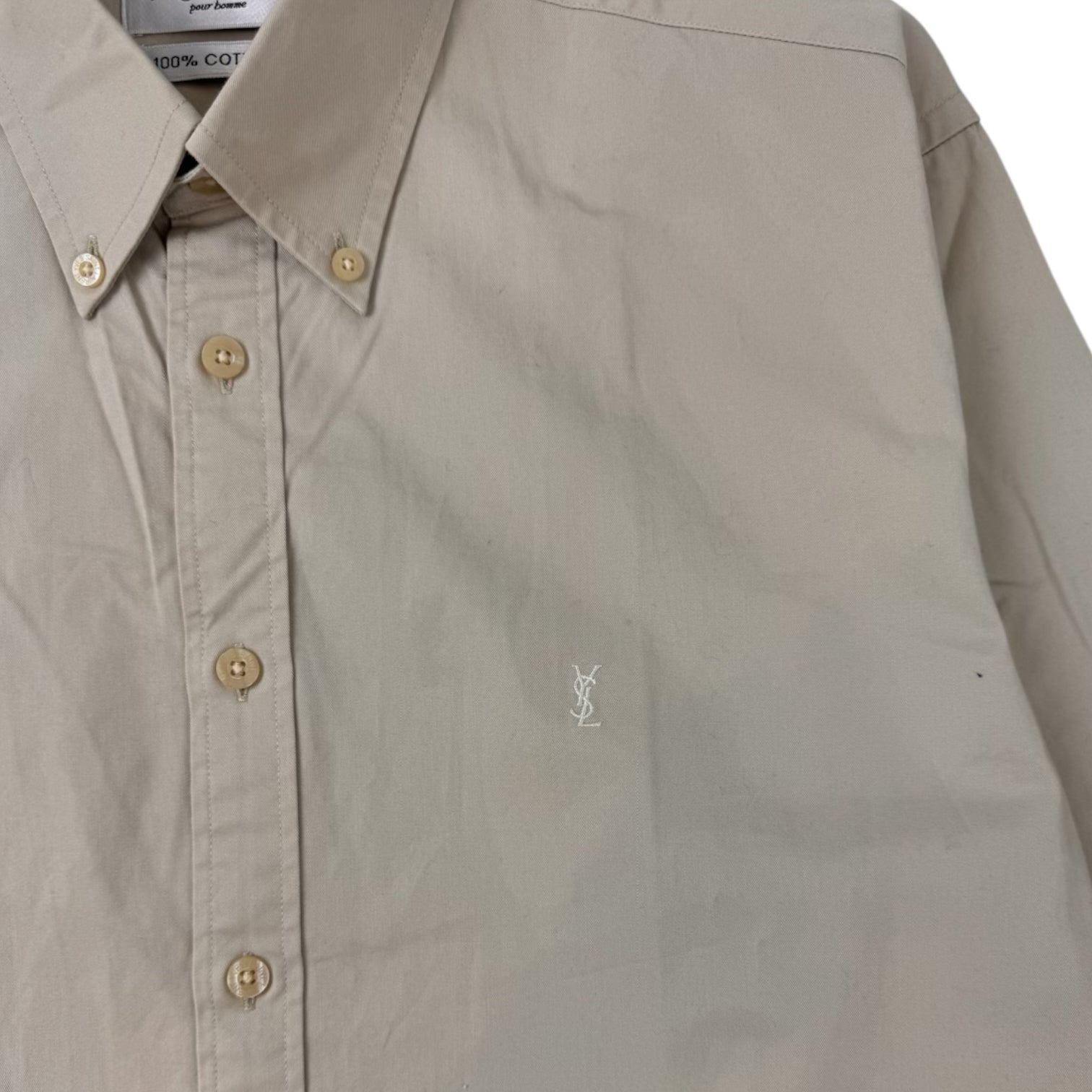 Vintage YSL Button Up Shirt Beige