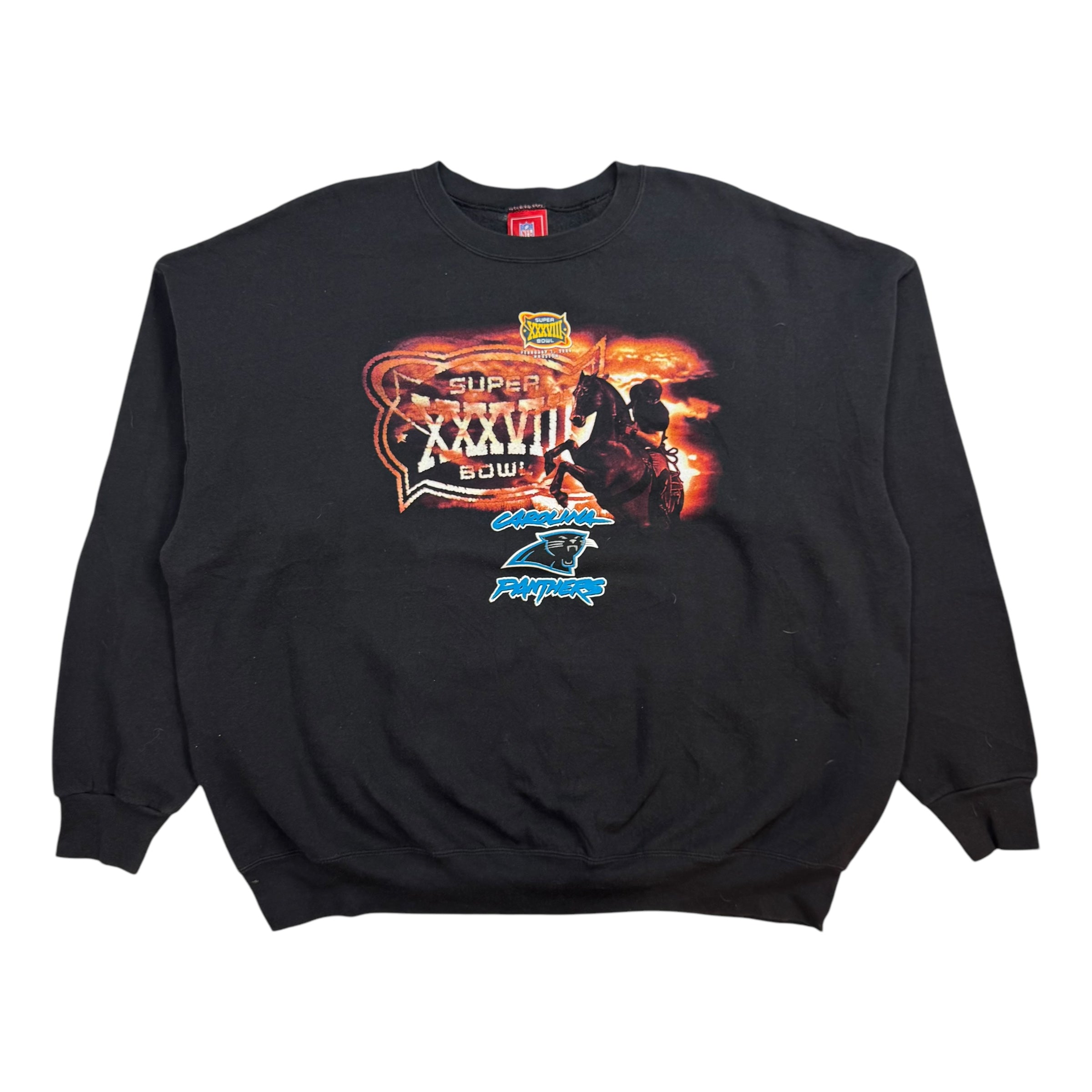 Vintage Superbowl Carolina Panthers Crewneck Black