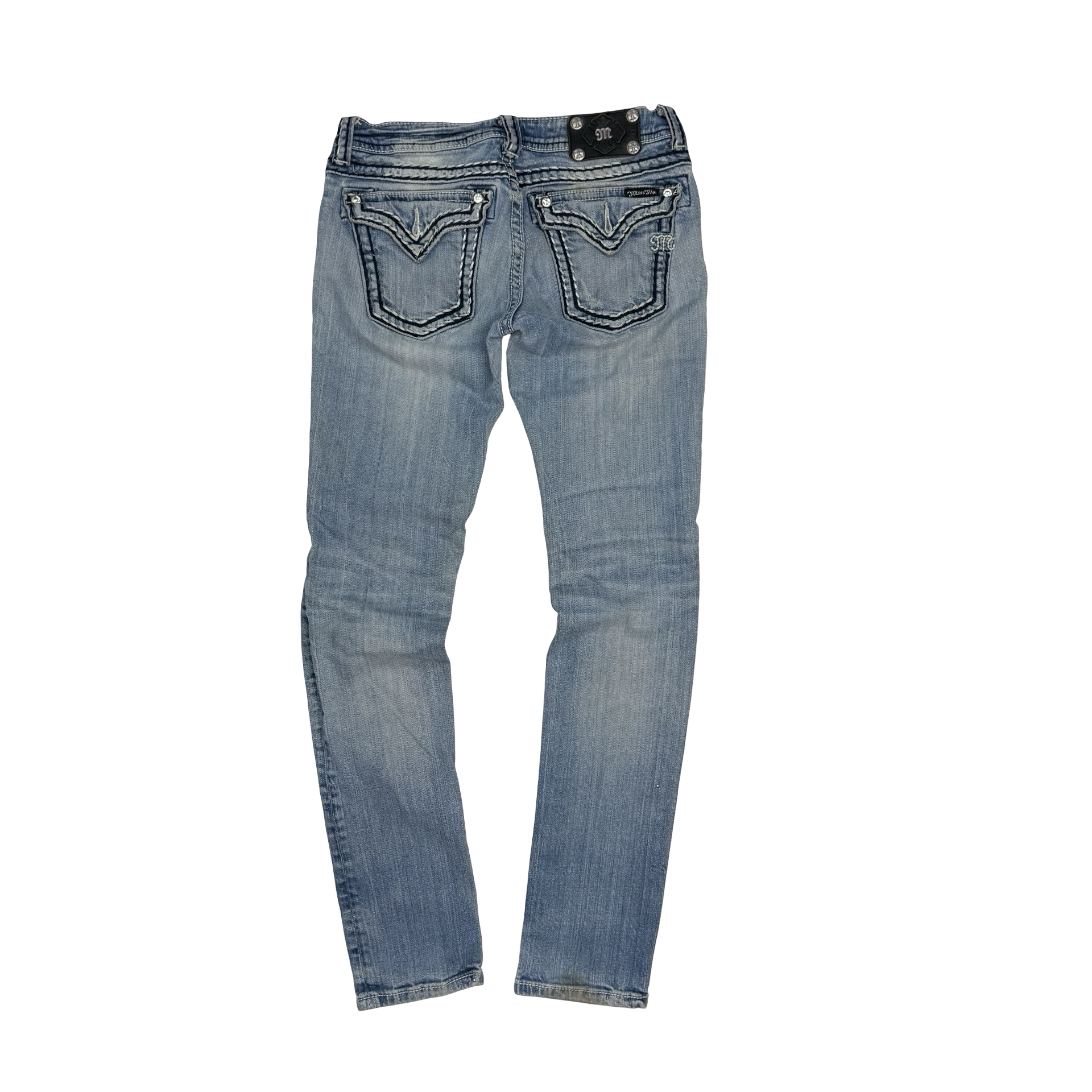 (W) Vintage Miss Me Skinny Denim Pants Light Wash