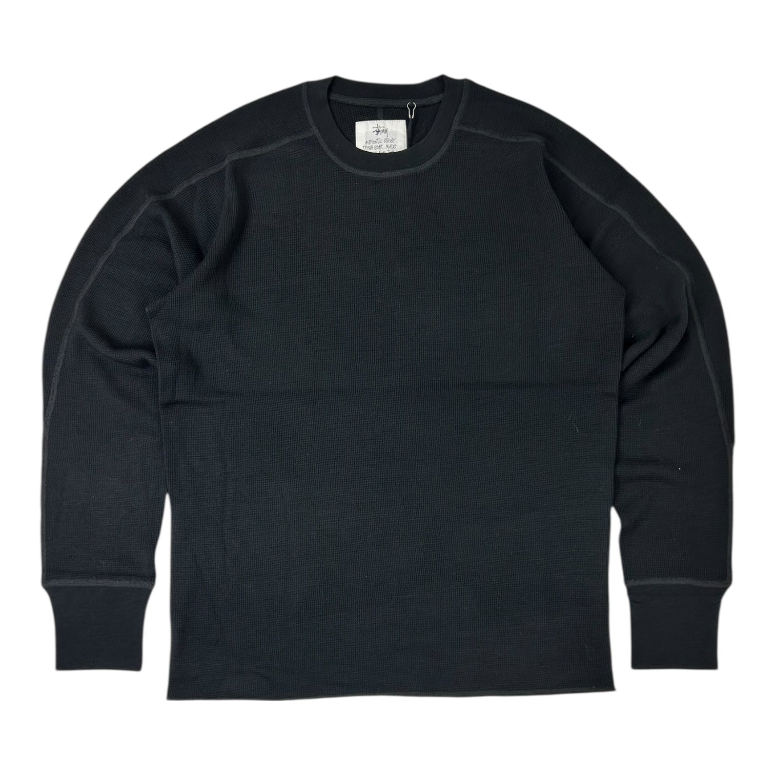 Stussy Wool Thermal Long Sleeve Shirt Black