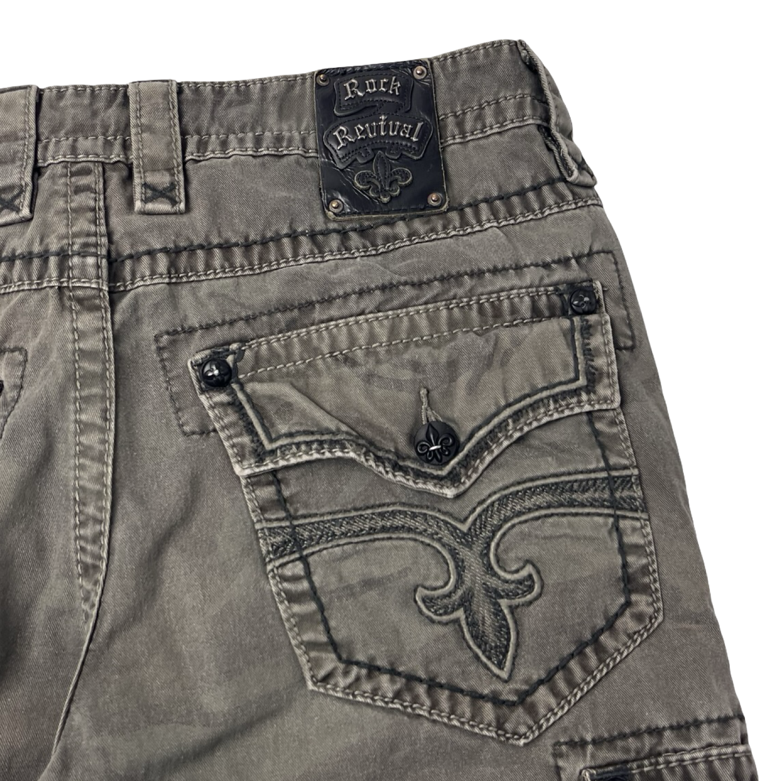 Y2K Rock Revival Embellished Shorts Militant Camo