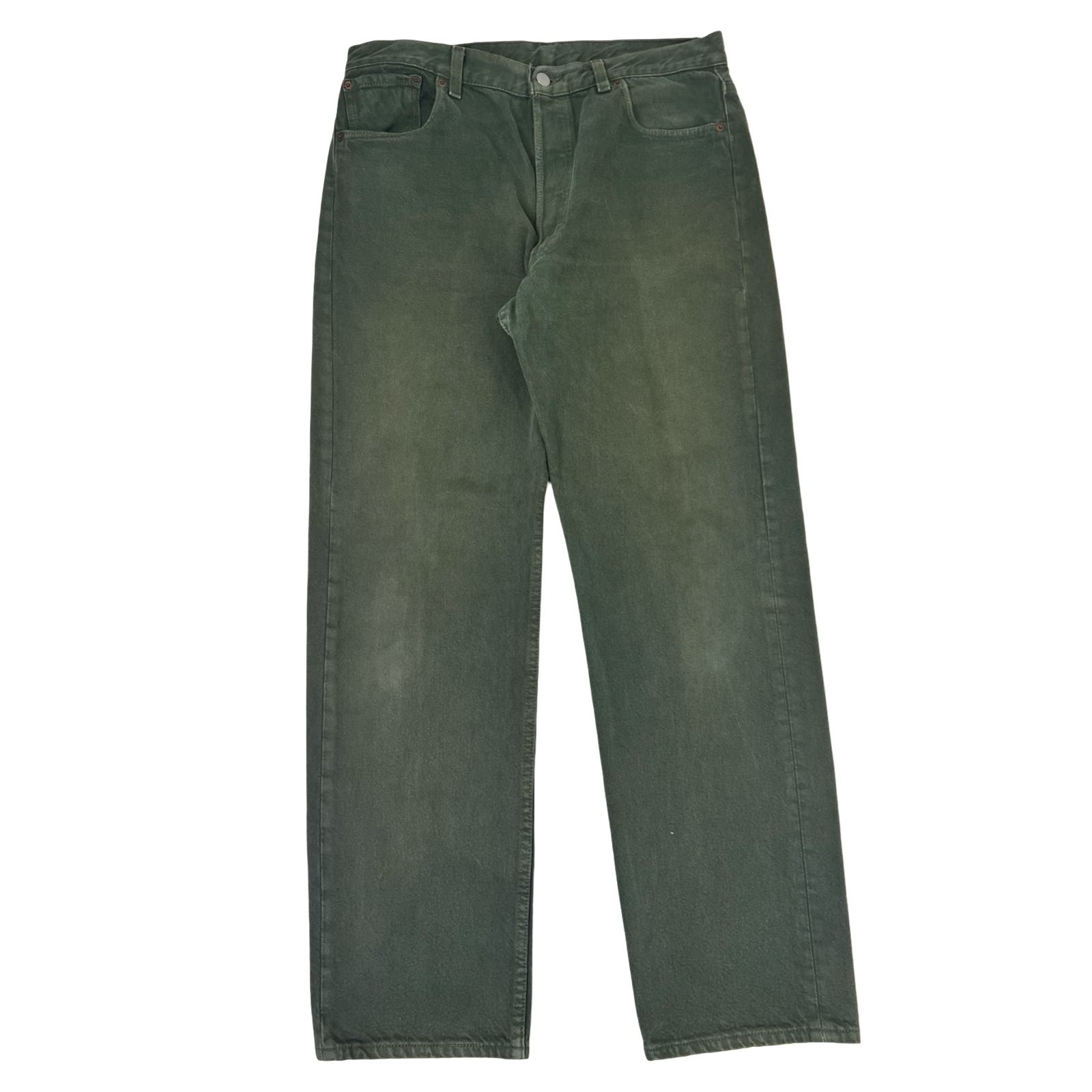 Vintage Levi's 501 Garment-Dyed Olive Green Denim Jeans