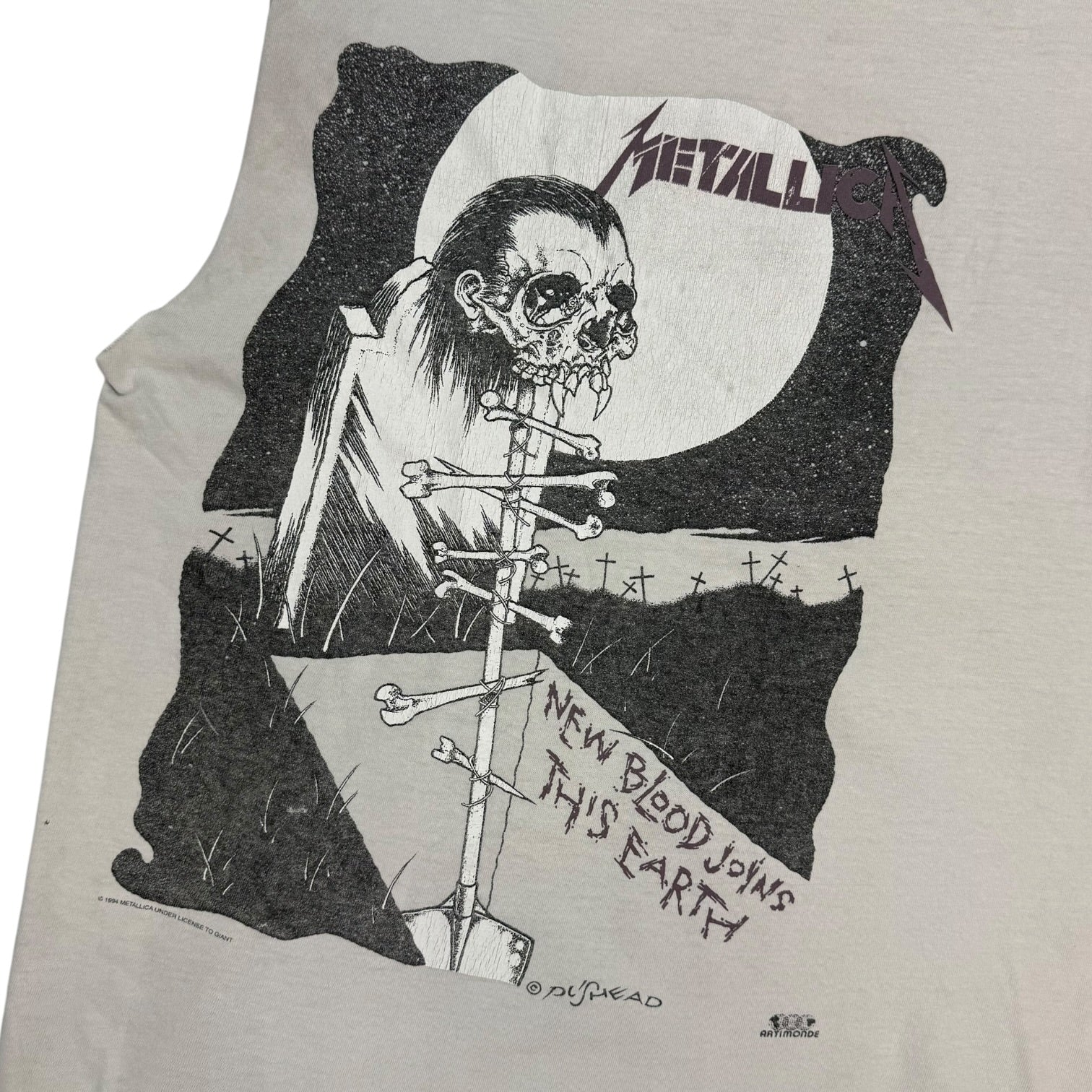 1994 Metallica Pushead ‘My Body Lie But I Still Roam’ Cutoff Tee White