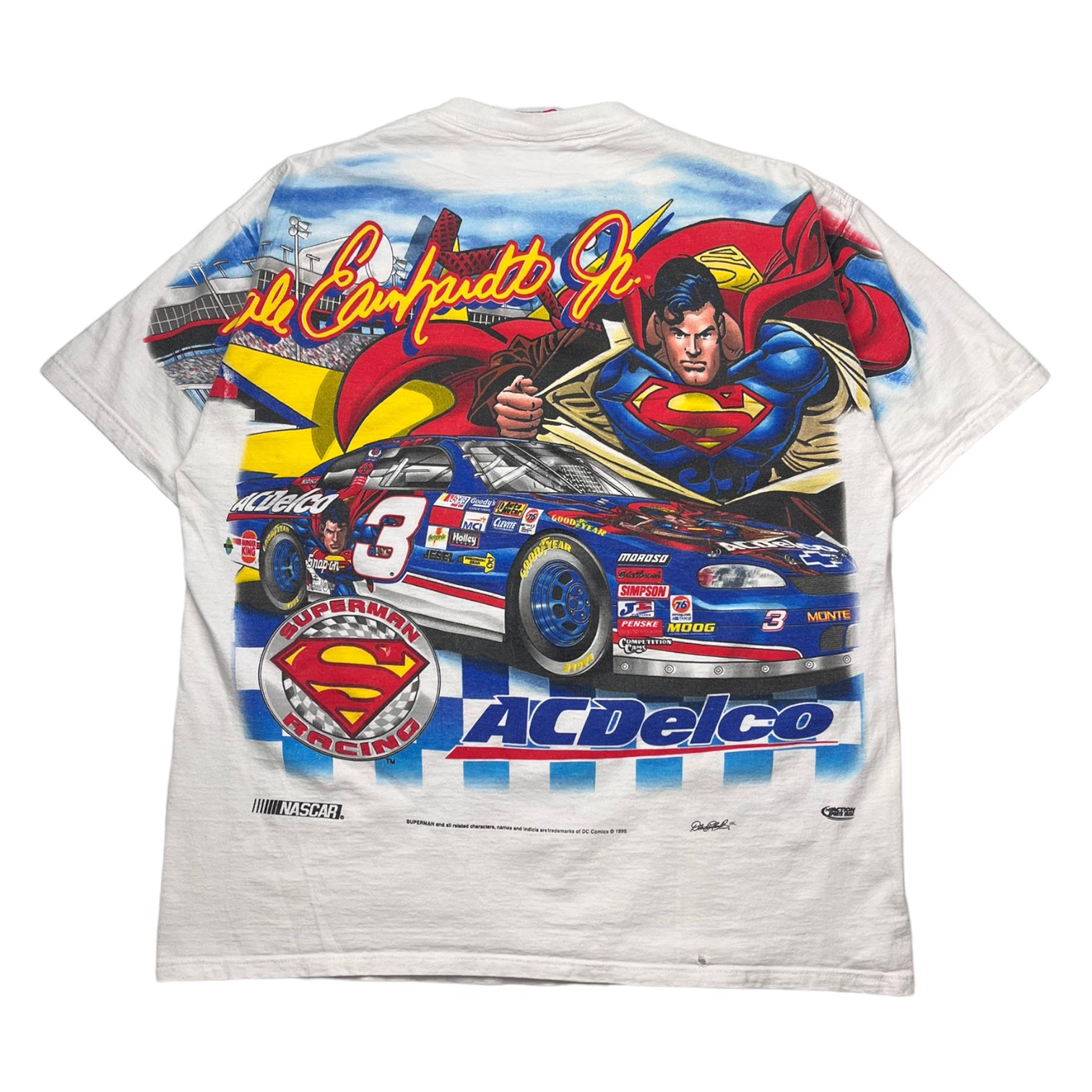 1999 Dale Earnhardt Jr. Superman NASCAR AOP Tee