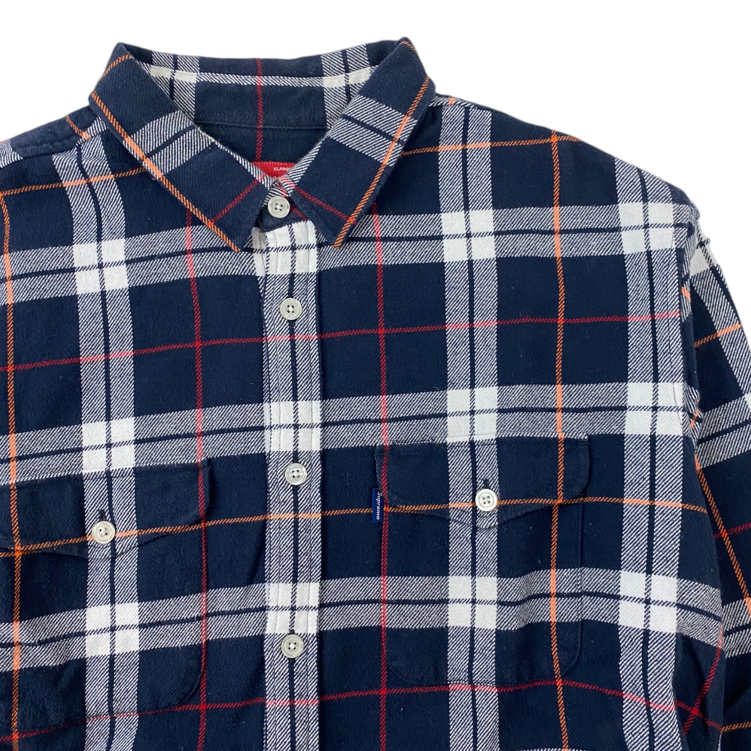 Supreme Checkered Flannel Shirt Navy