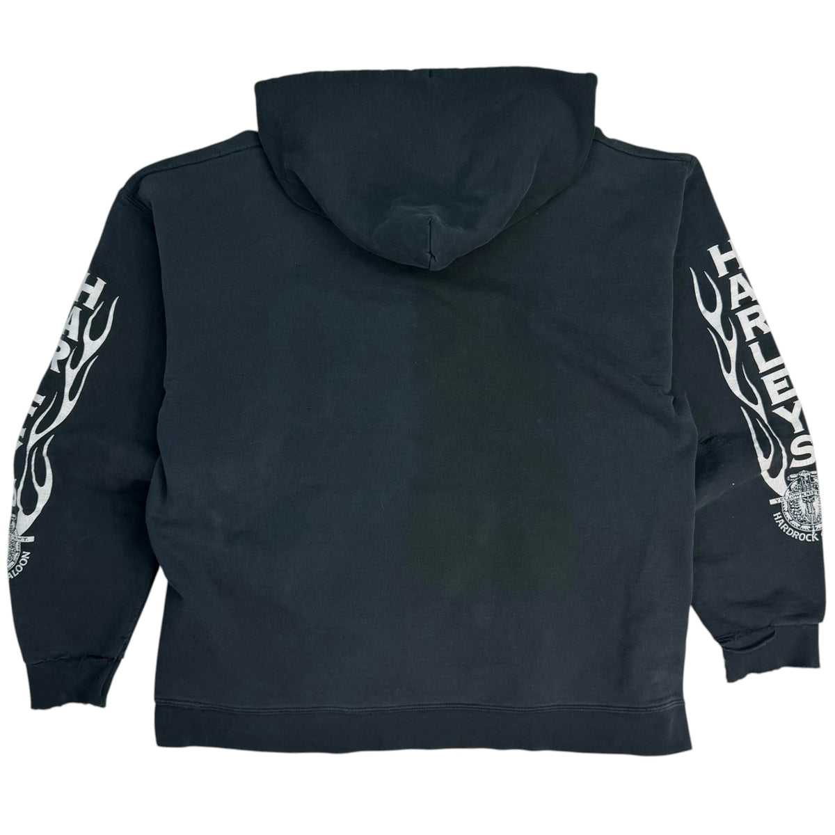 Vintage Harley Davidson Hardrock Saloon Hoodie Faded Black