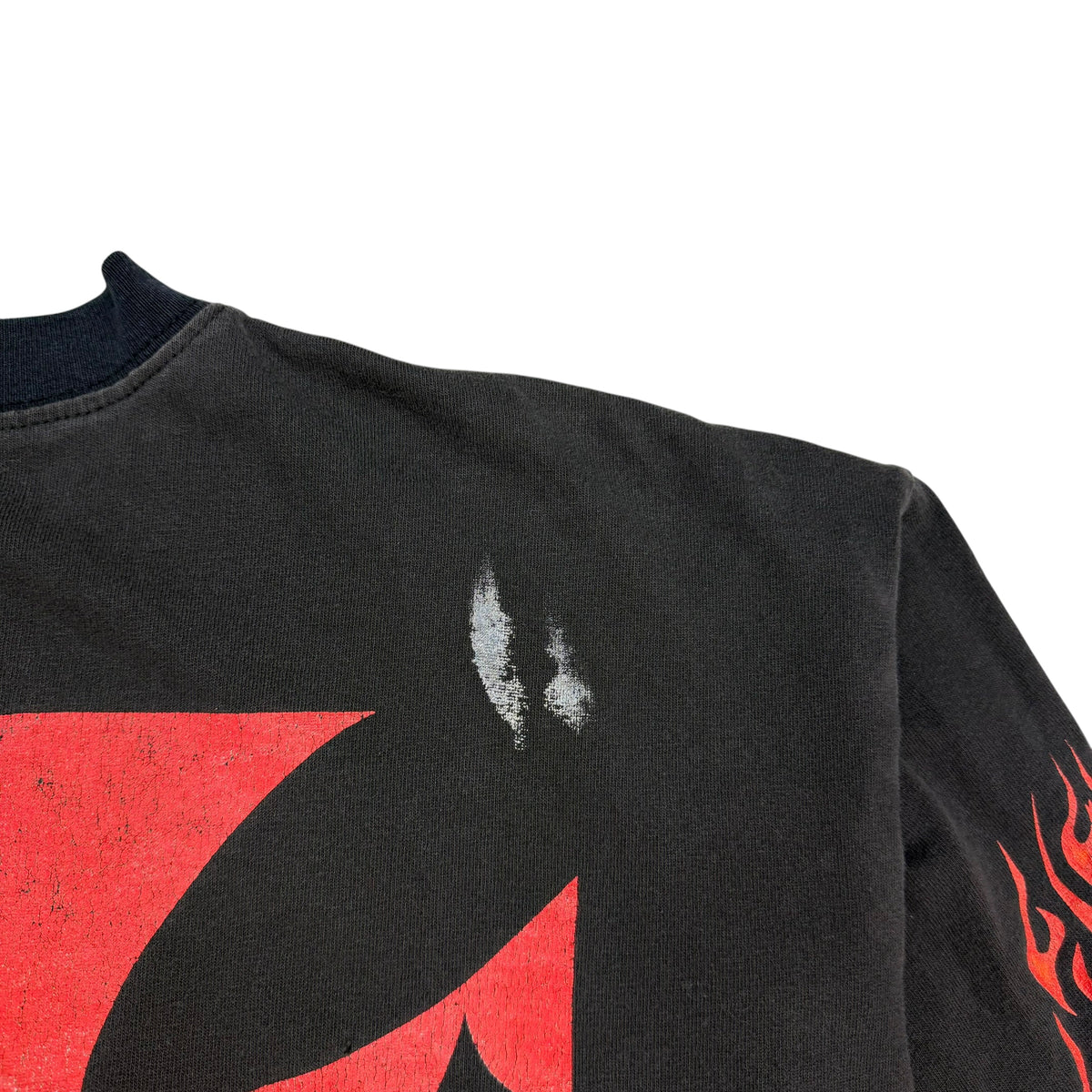 Vintage West Coast Choppers Long Beach Flame Skull Longsleeve Black