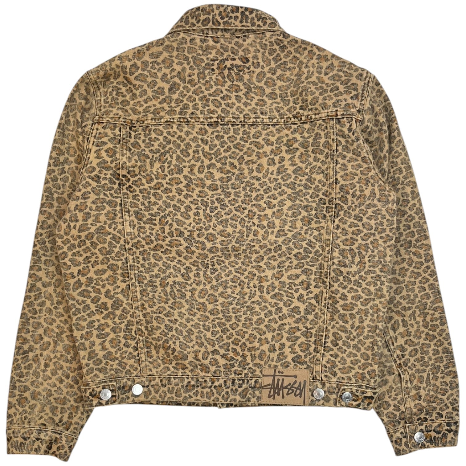 Stussy Denim Jacket Leopard Print Yellow/Brown