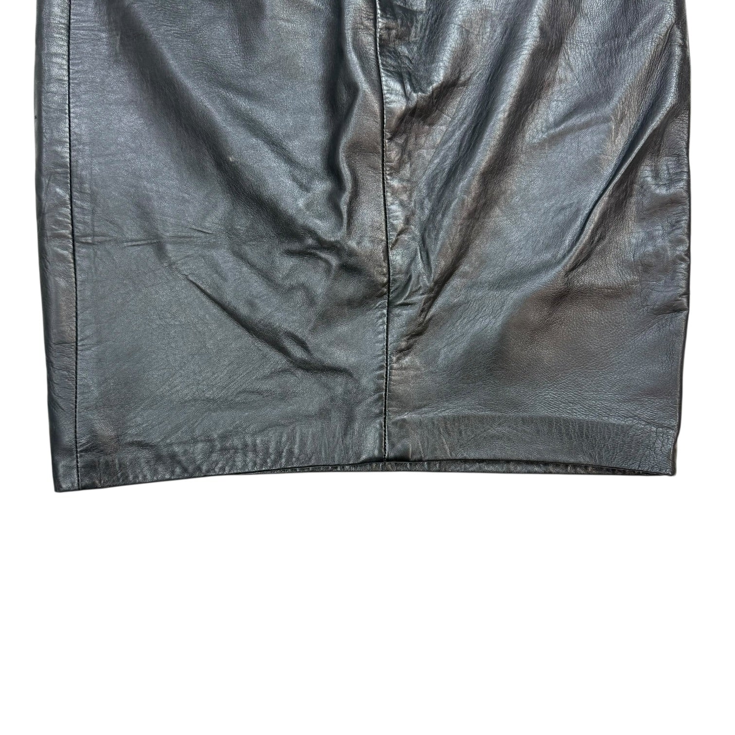 (W) Vintage Danier Leather Skirt Black
