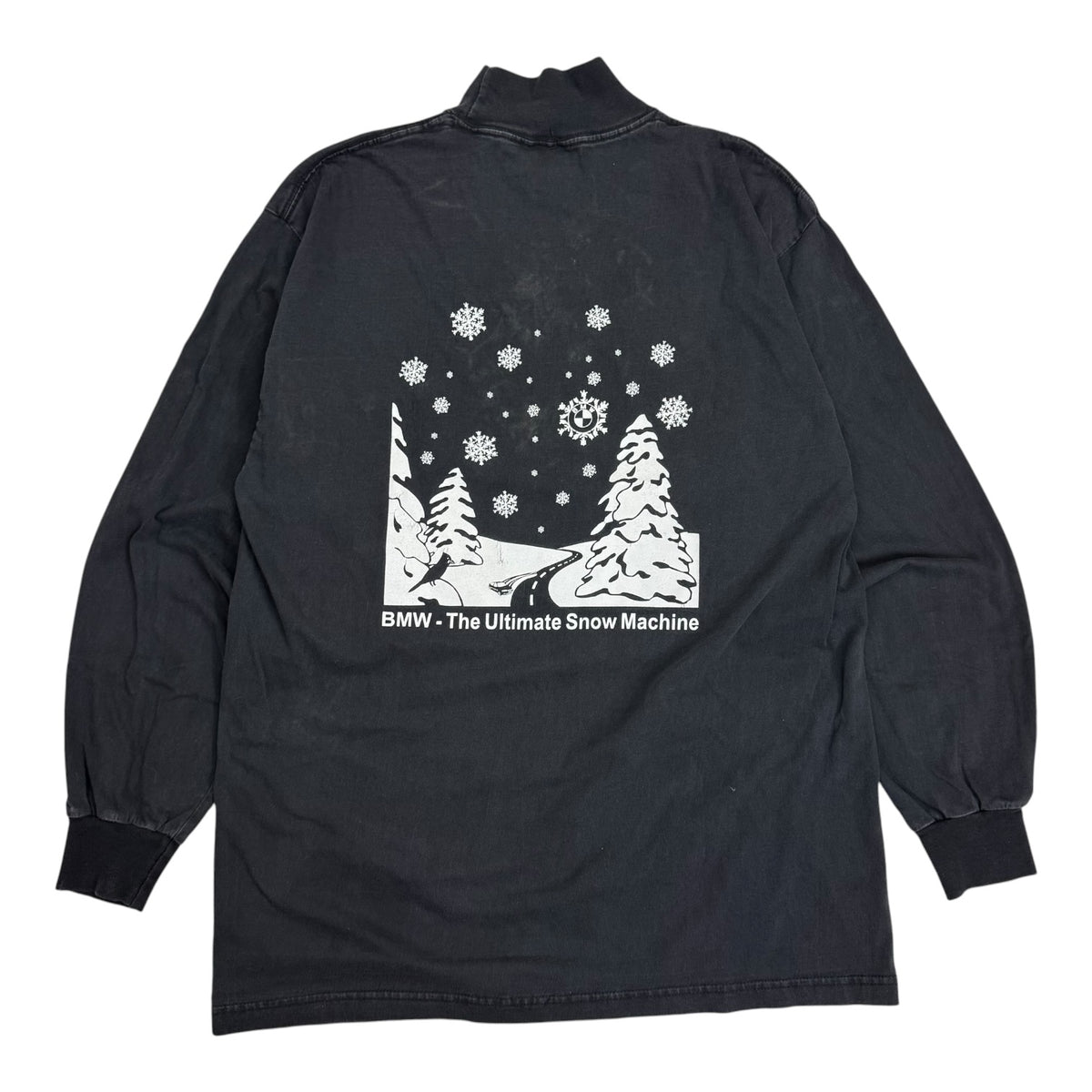 Vintage BMW “The Ultimate Snow Machine” Mockneck Tee Black
